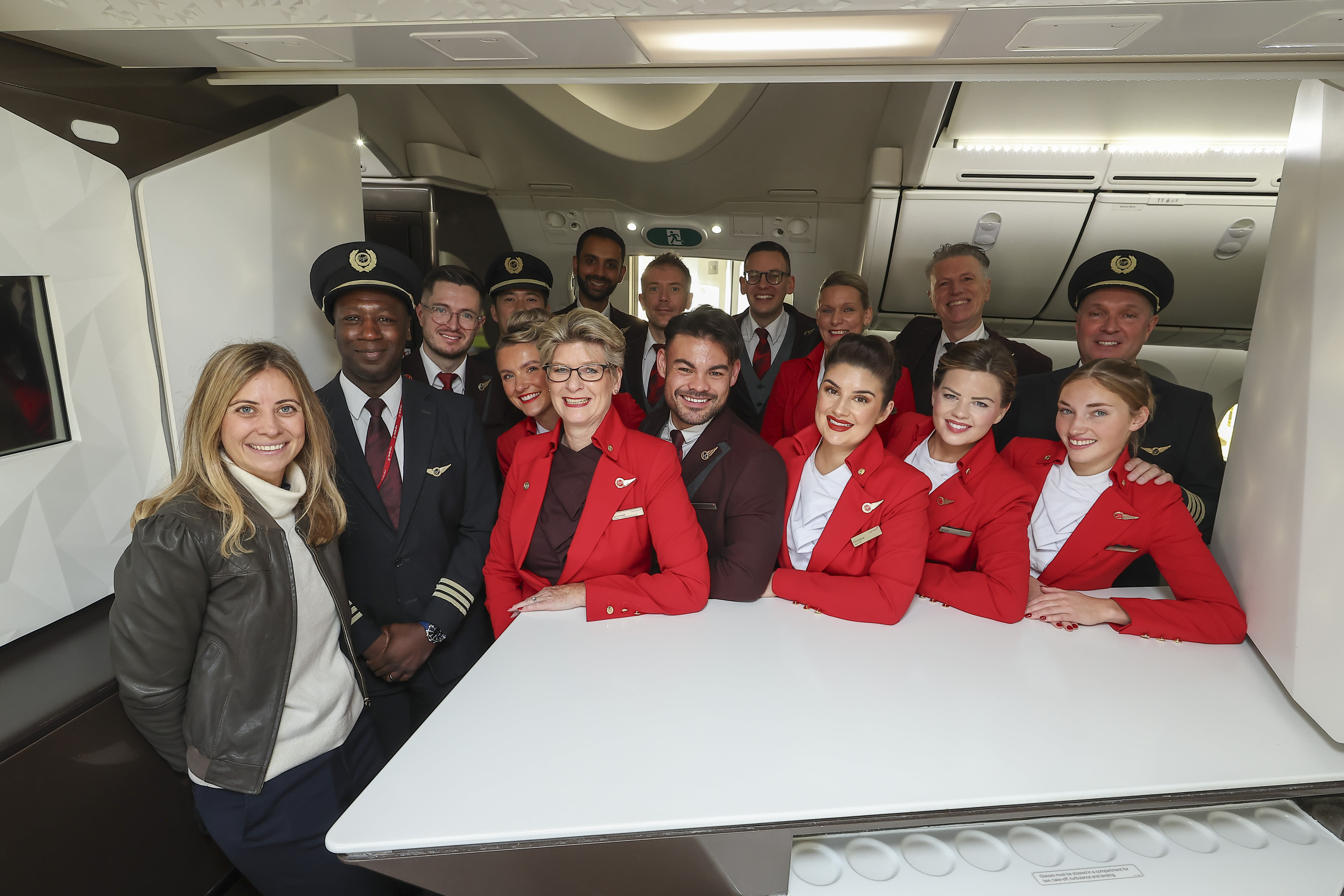 Virgin Atlantic crew with Holly Branson