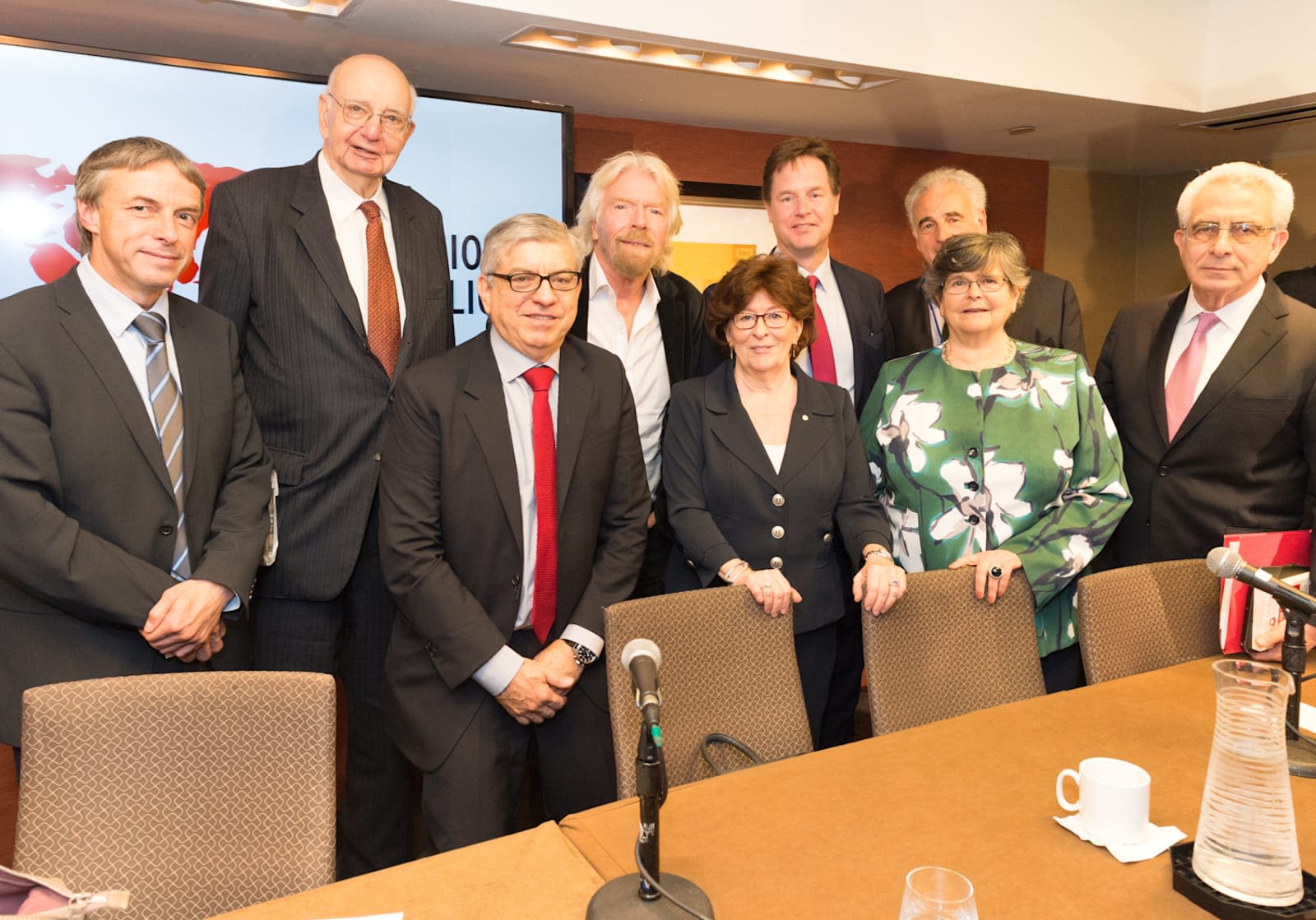 Richard Branson and fellow drug policy commission board photo.