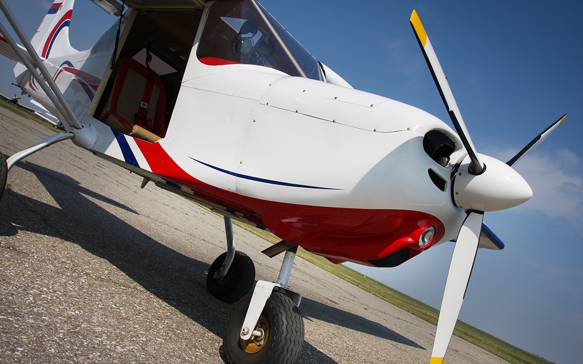 Image of a small two seater plane to fly as part of Virgin Experience Days flying lesson.