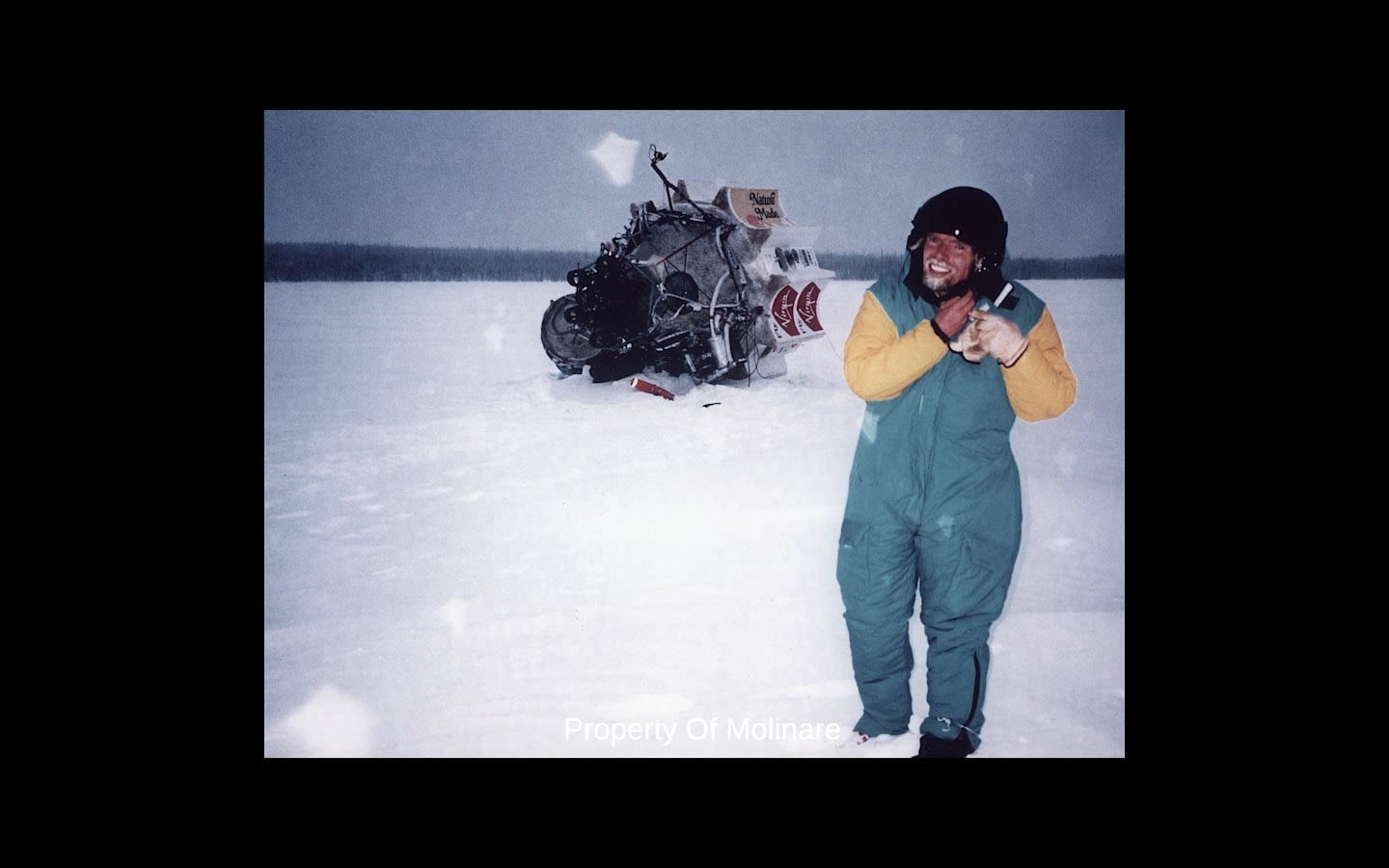 Richard Branson during the balloon crash in the Arctic