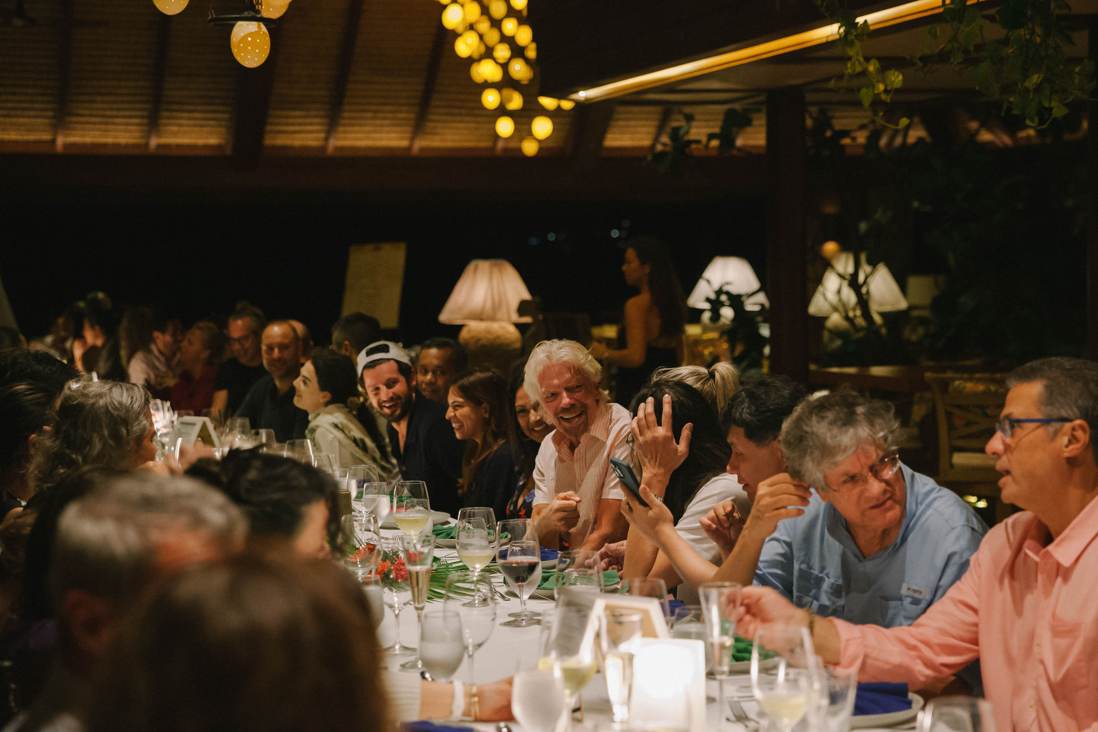 Richard Branson at the Ultramarine ocean conservation gathering on Necker Island