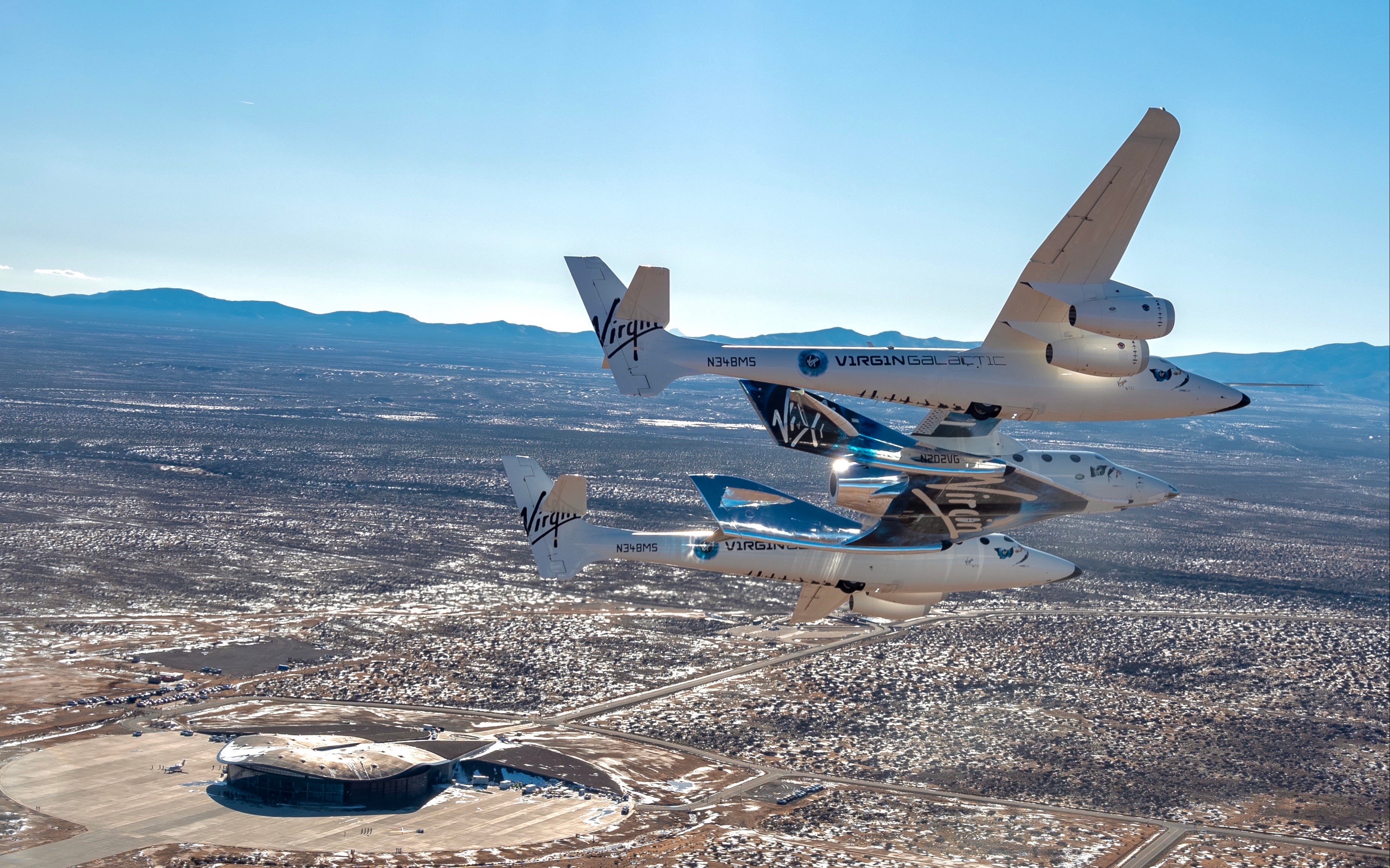 Virgin Galactic on first spaceflight from Spaceport America Virgin