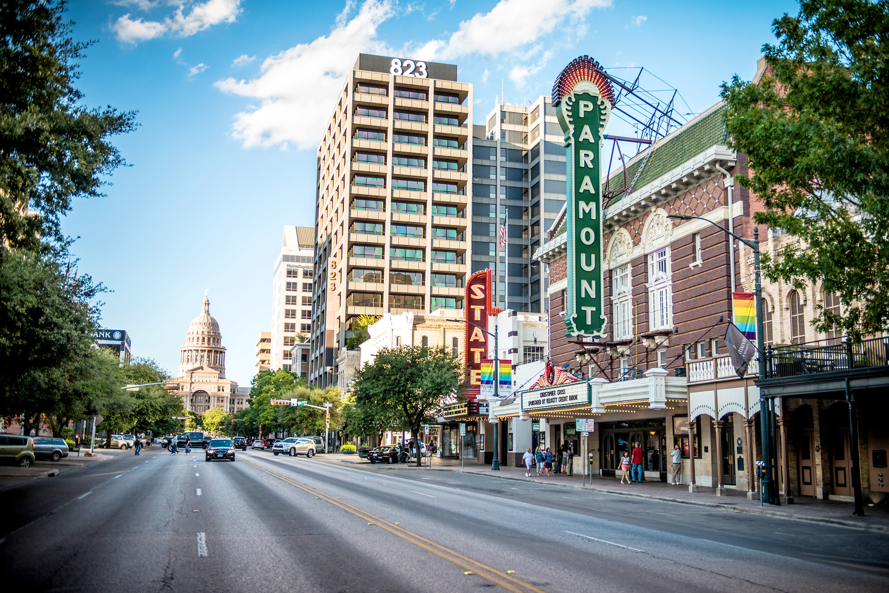 Congress Avenue and Paramount Theatre in Austin, Texas
