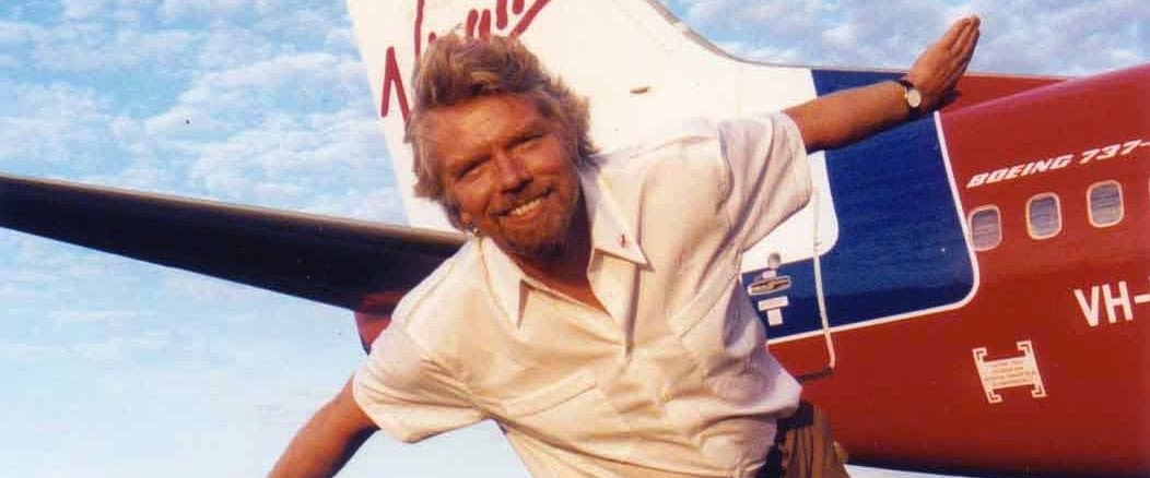 Richard Branson archive photo from the early days of Virgin Atlantic