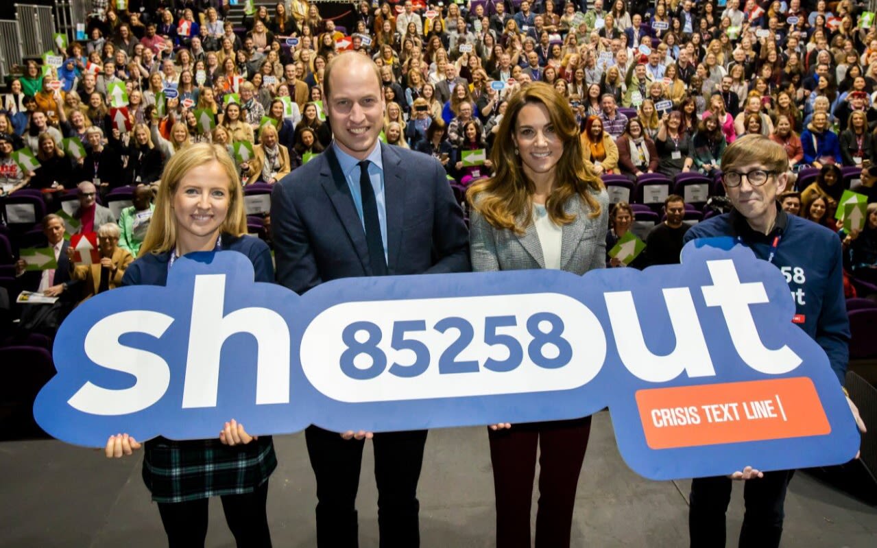 The Duke and Duchess of Cambridge at an event for Shout text line