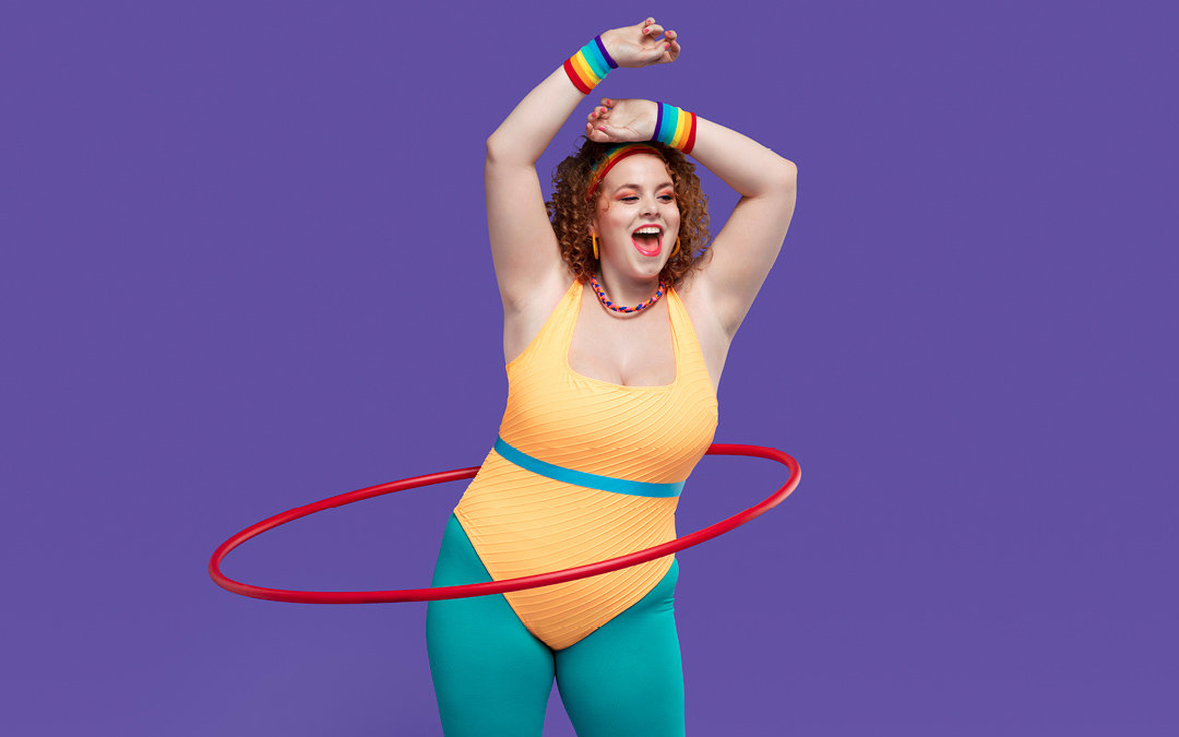 A woman hula hooping