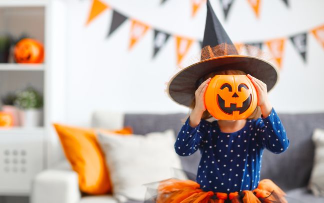 Child celebrating Halloween