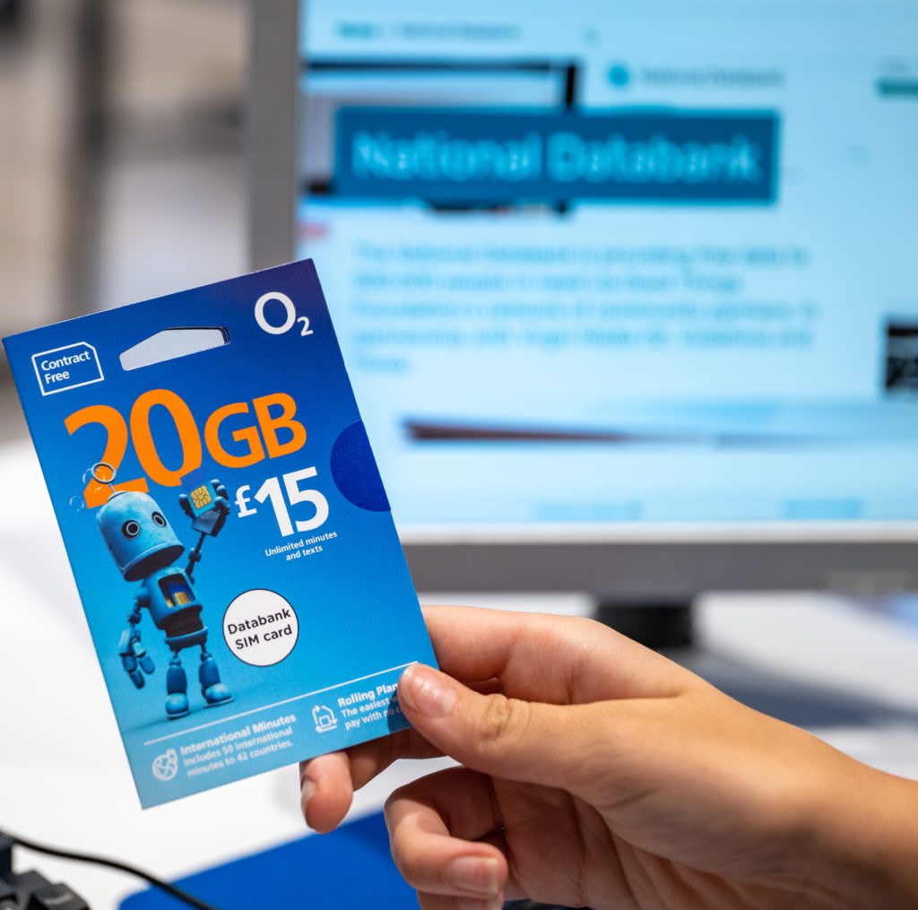 An O2 National Databank SIM card