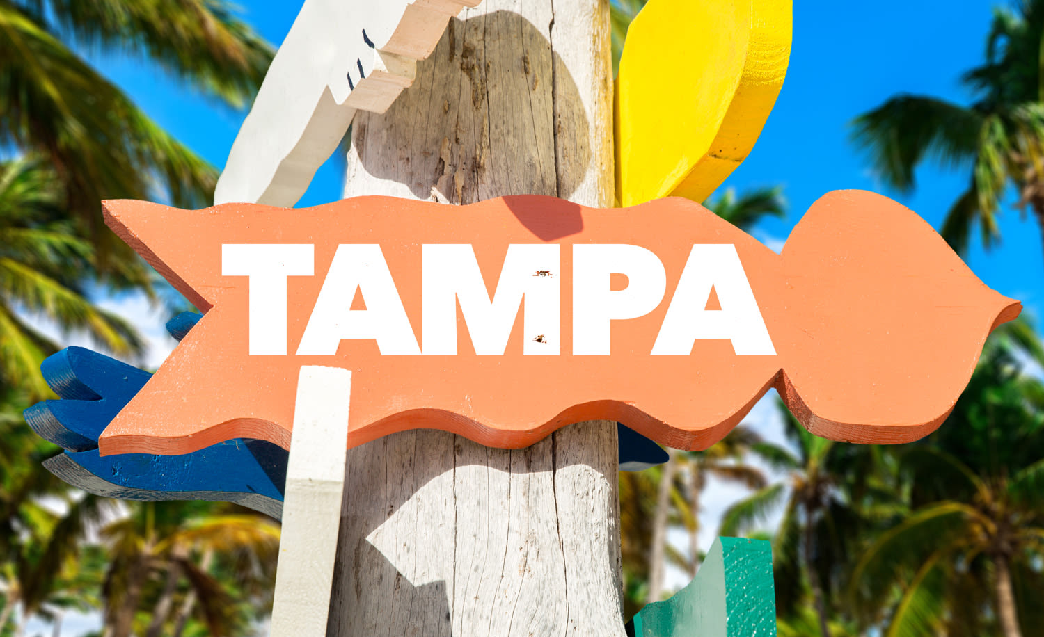 A brightly coloured sign that reads Tampa