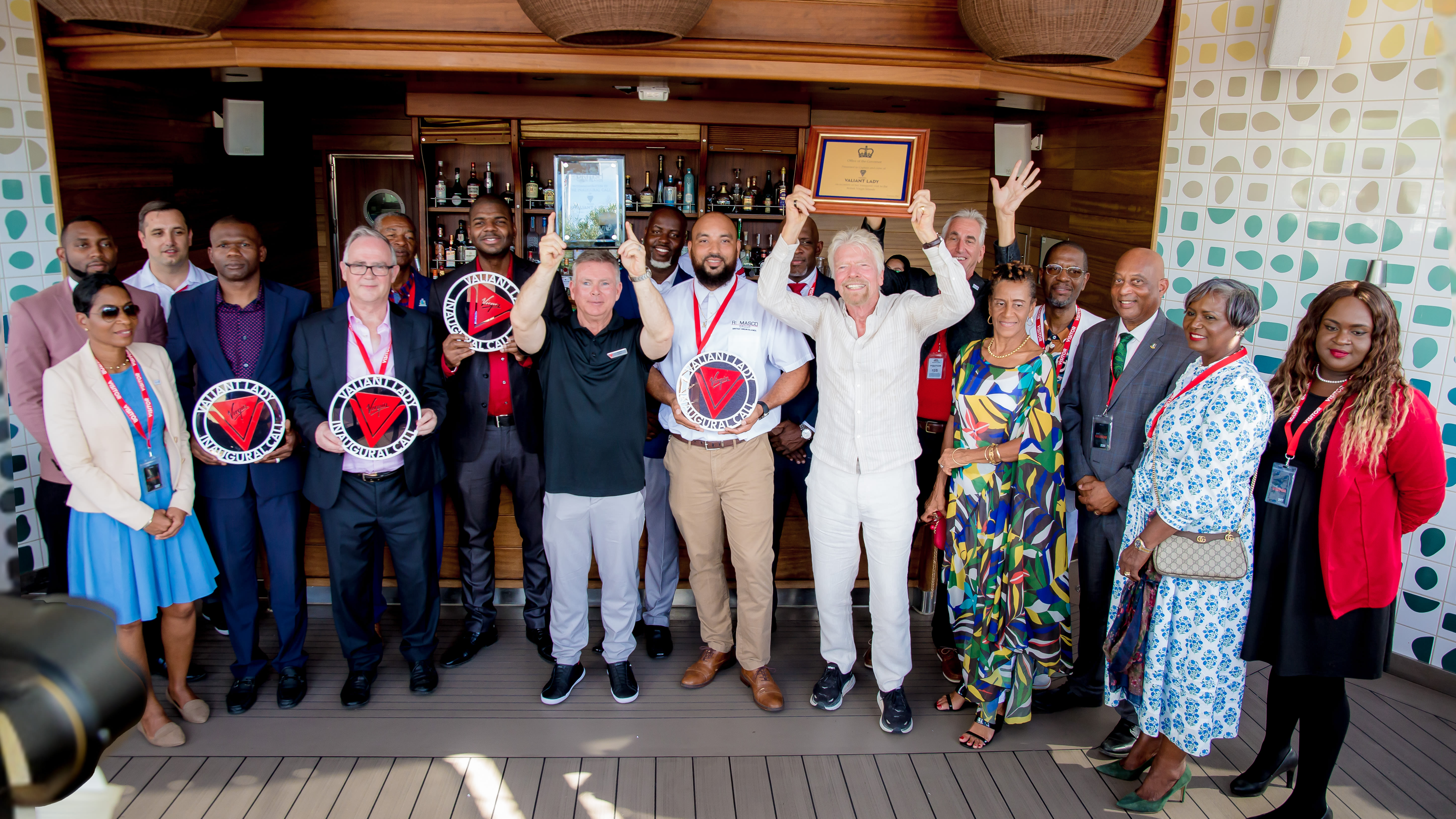 Richard Branson greets Virgin Voyages in the BVI for the first time