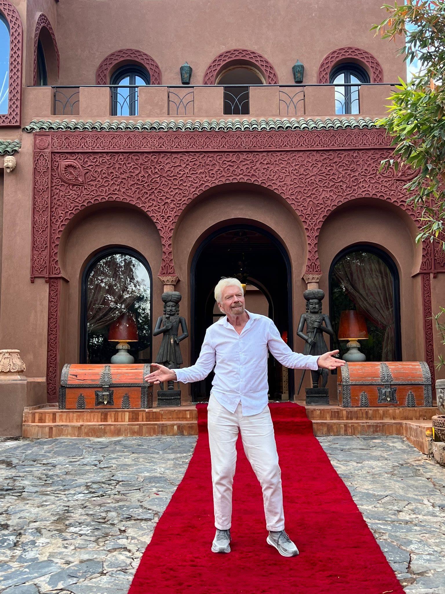 Richard Branson at Kasbah Tamadot in 2024