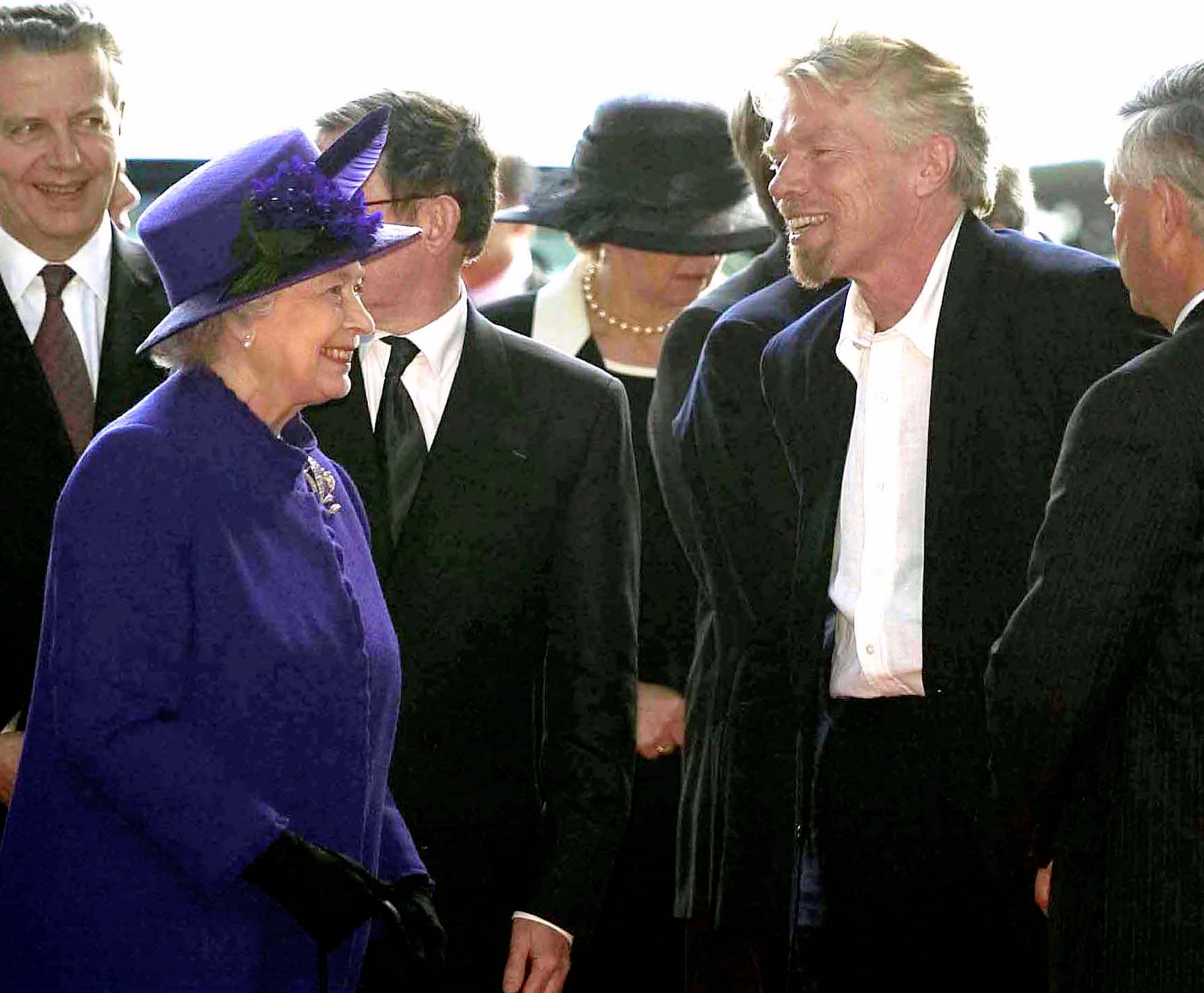 he Queen Meets Richard Branson At An Airbus Factory In Toulouse During A State Visit To France.