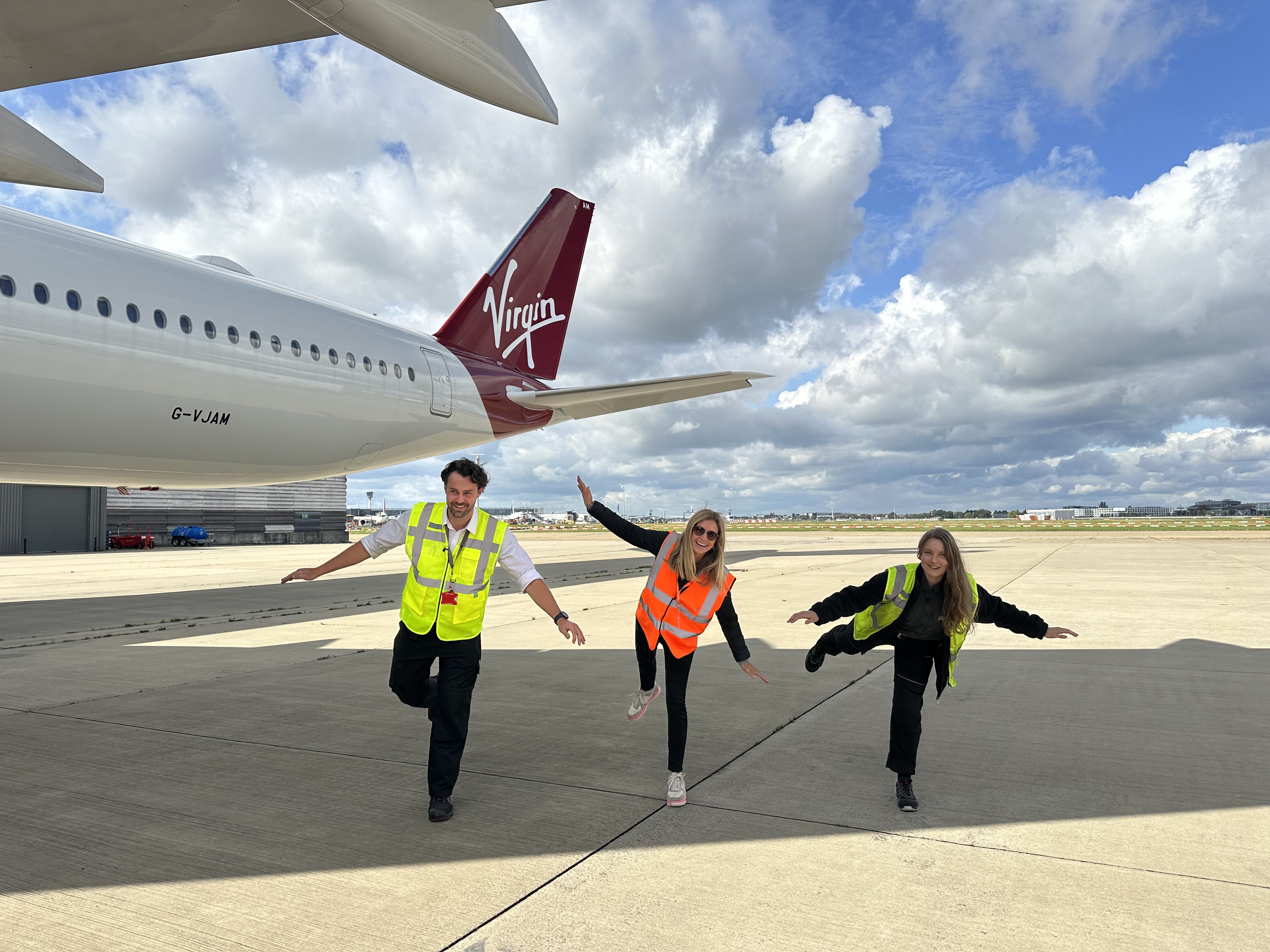 Holly Branson at the Virgin Atlantic Heathrow Hangar