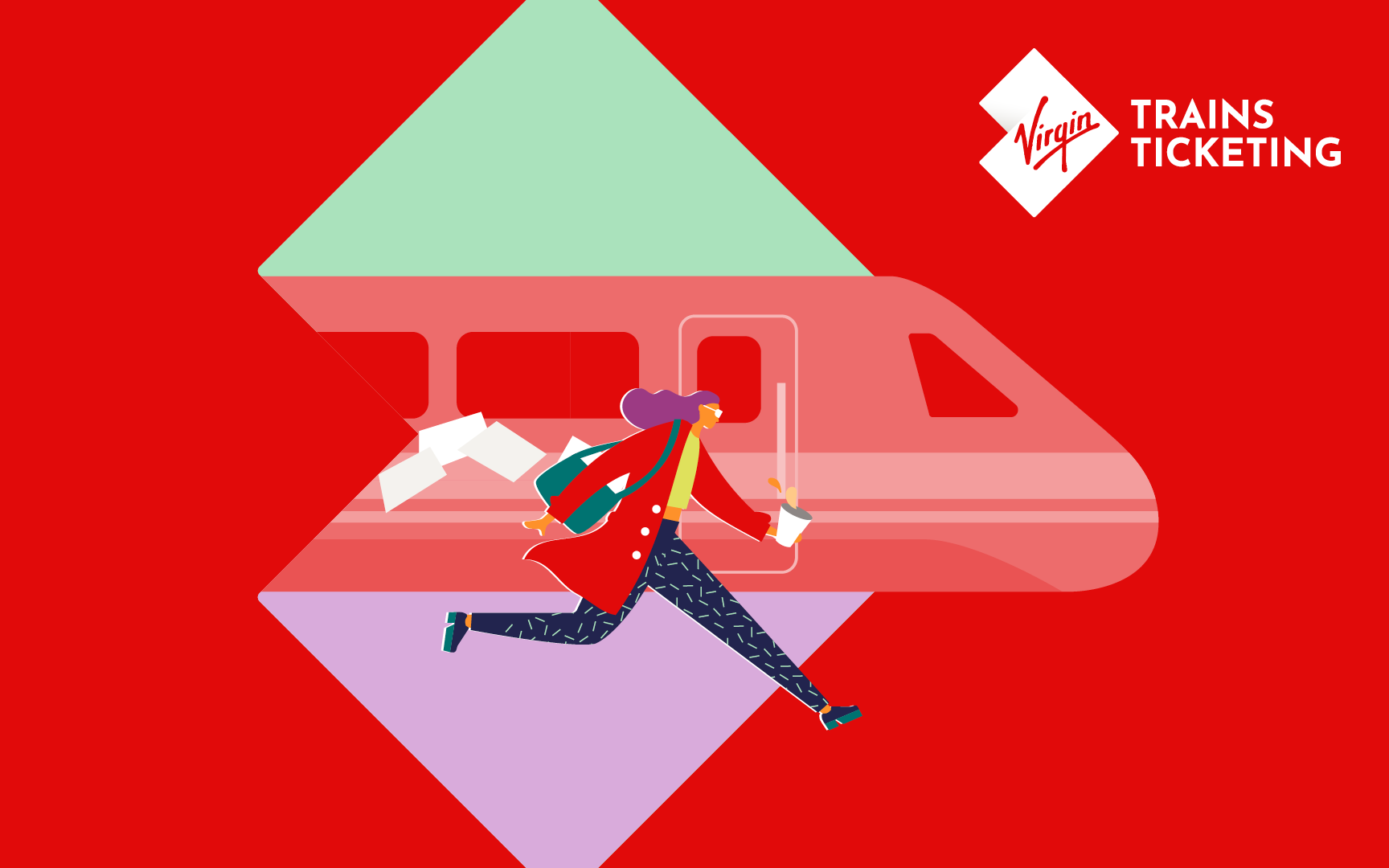 An animation showing someone rushing for a train