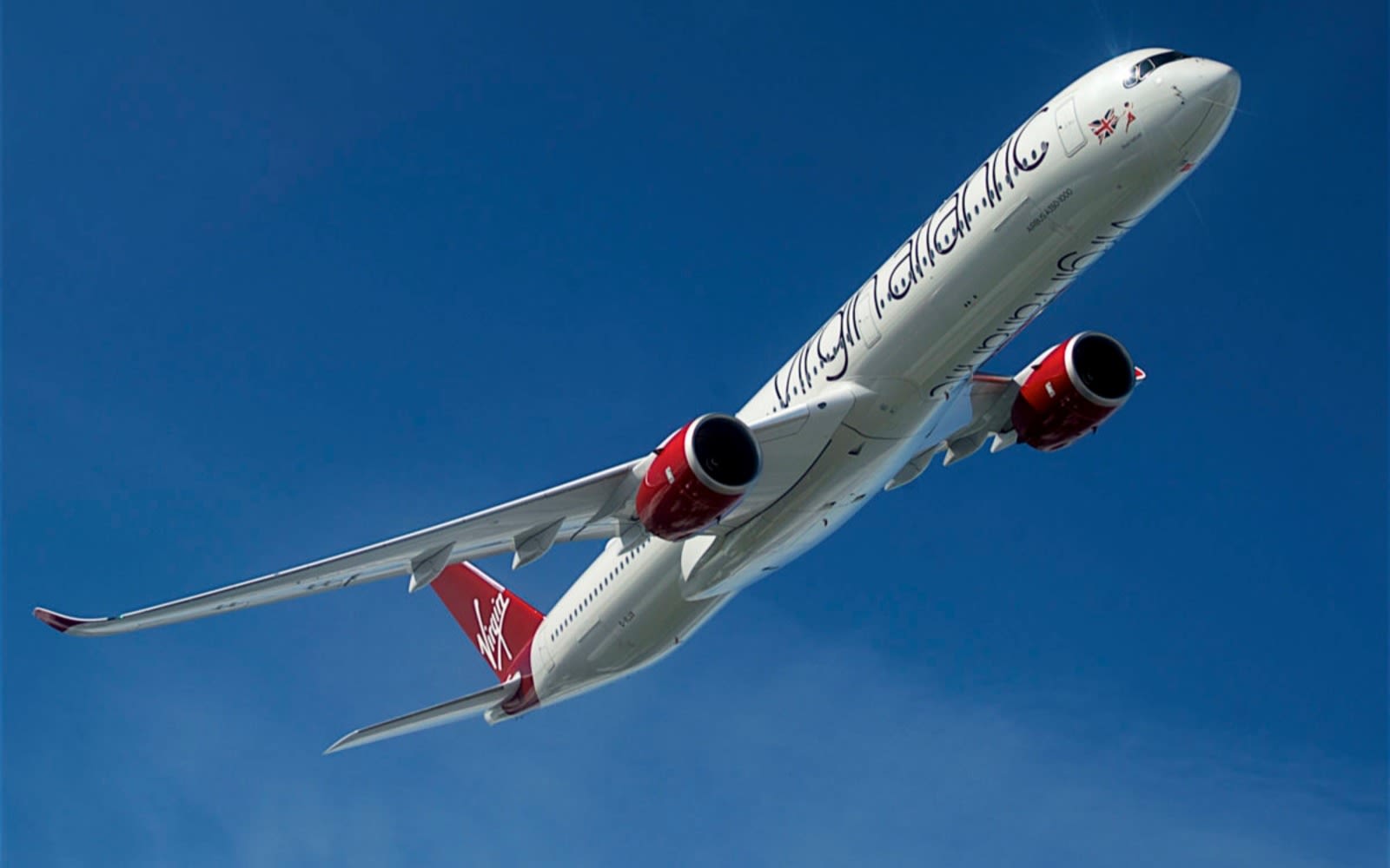Virgin Atlantic plane against the sky
