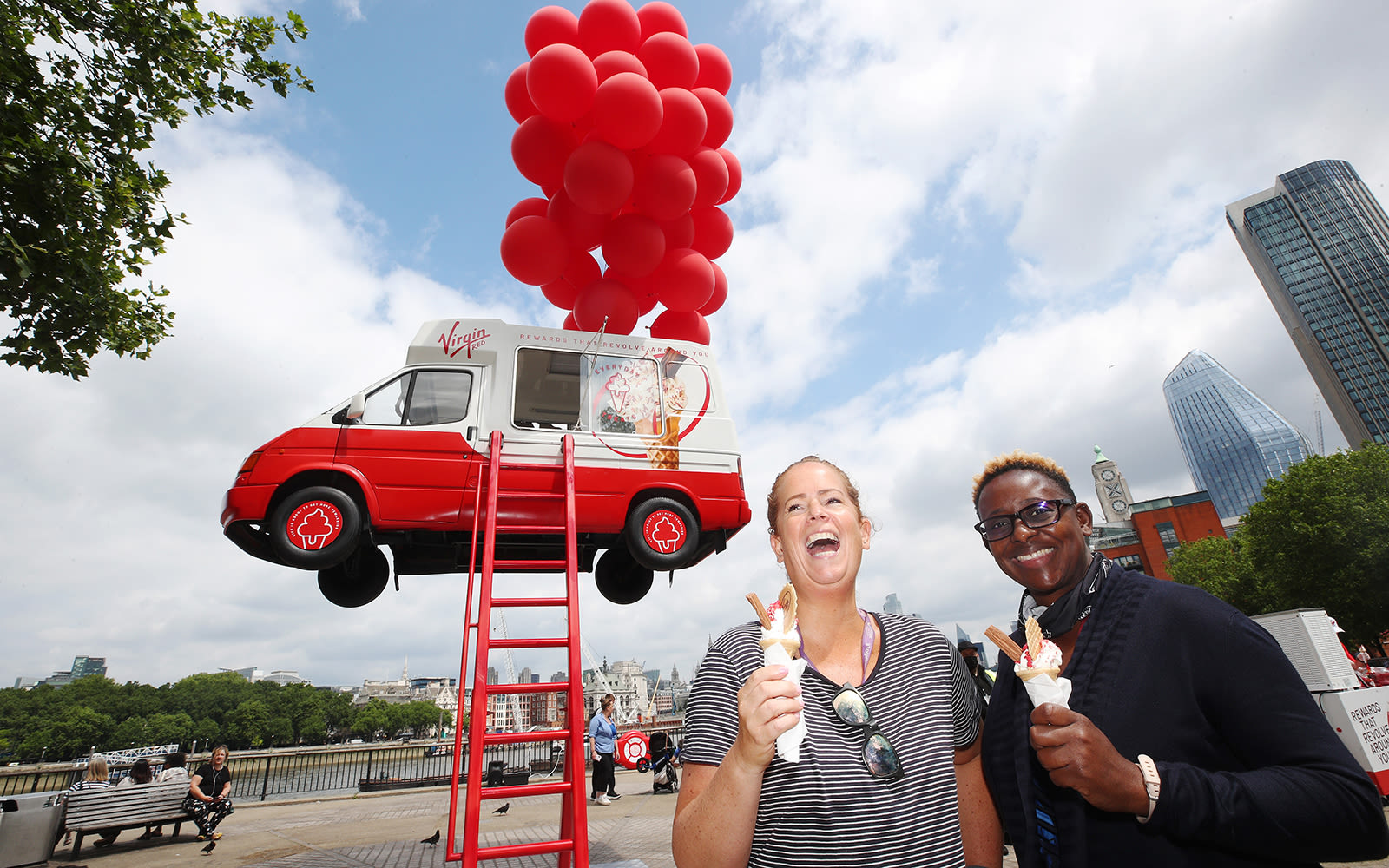 Virgin Red floating ice-cream van