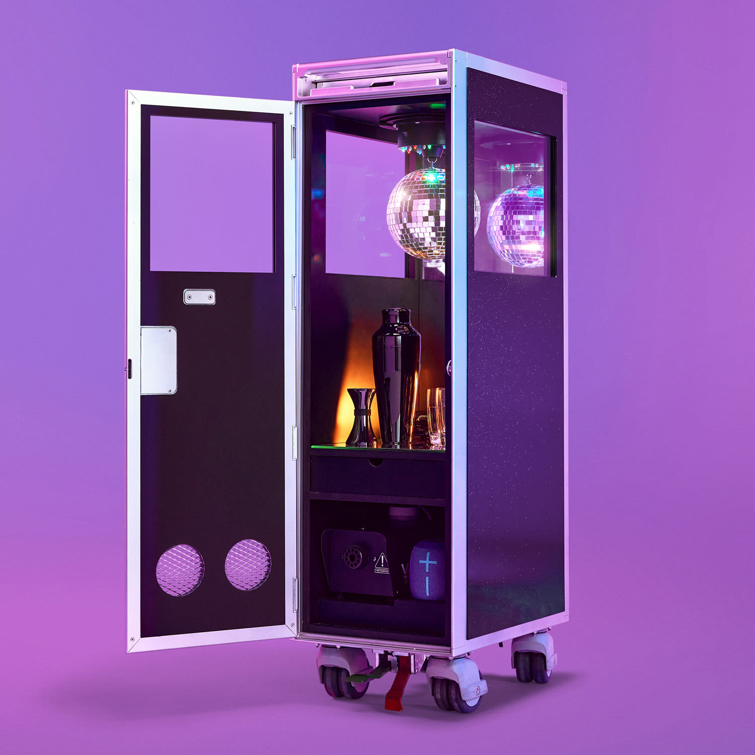 Virgin Australia's bespoke disco bar cart