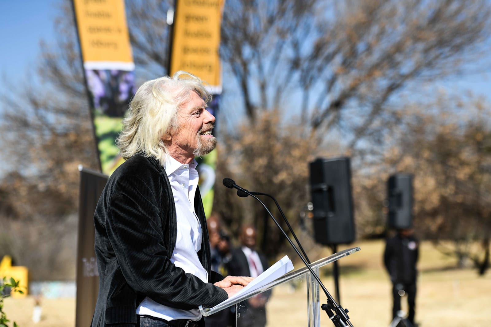 Richard Branson speaking at The Elders event