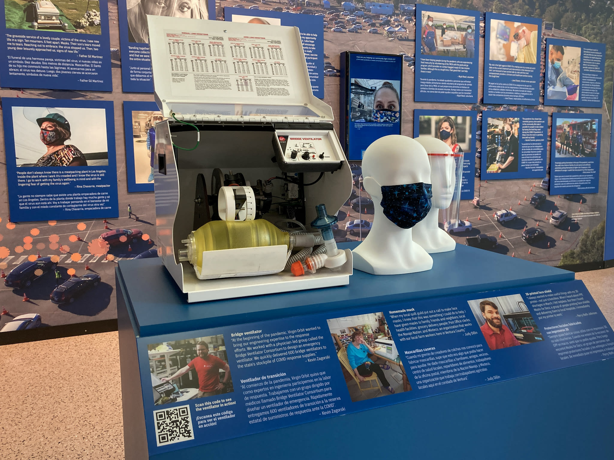 Virgin Orbit's bridge ventilator on display at California Science Center