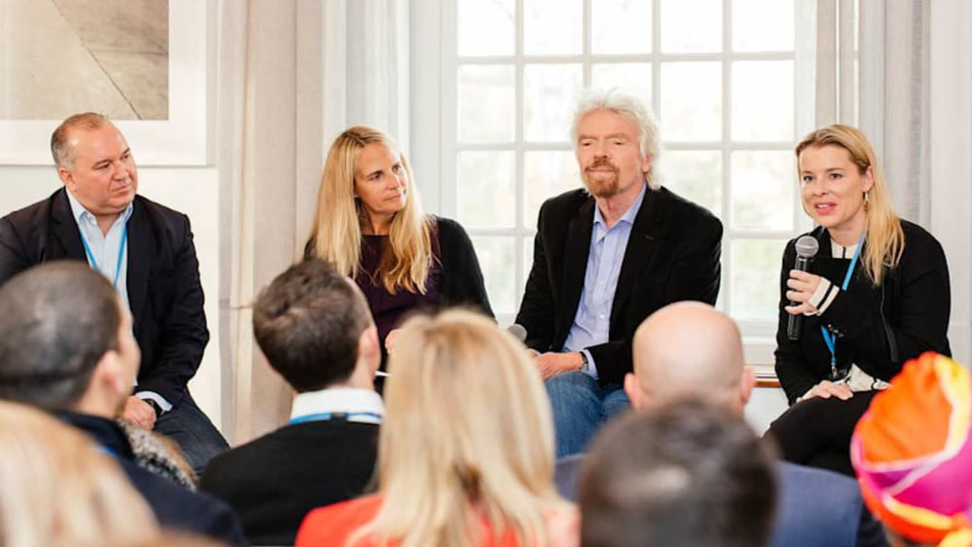 Jean Oelwang with Richard Branson and B-Team