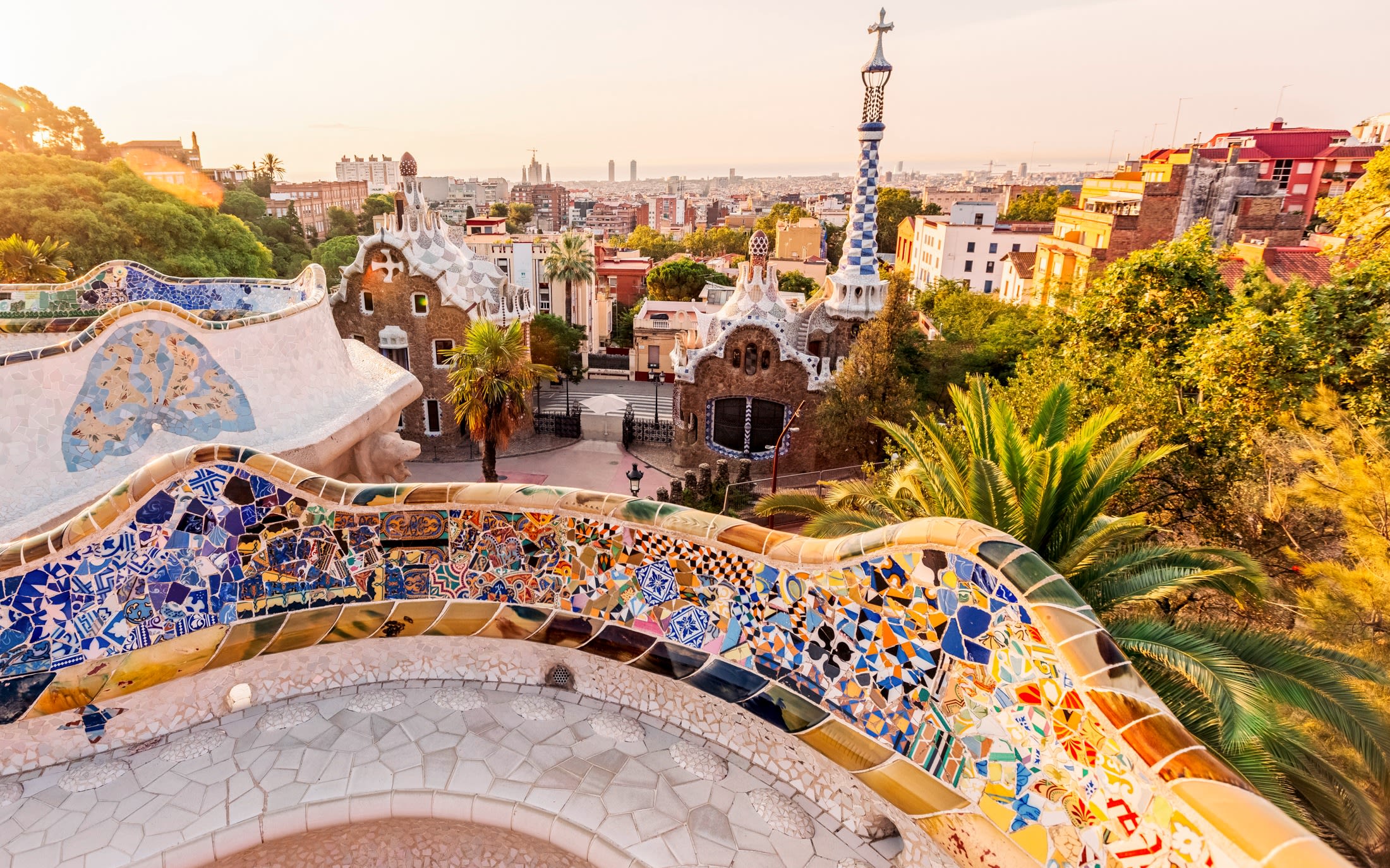 Photograph from a viewing platform in Park Güell in Barcelona.
