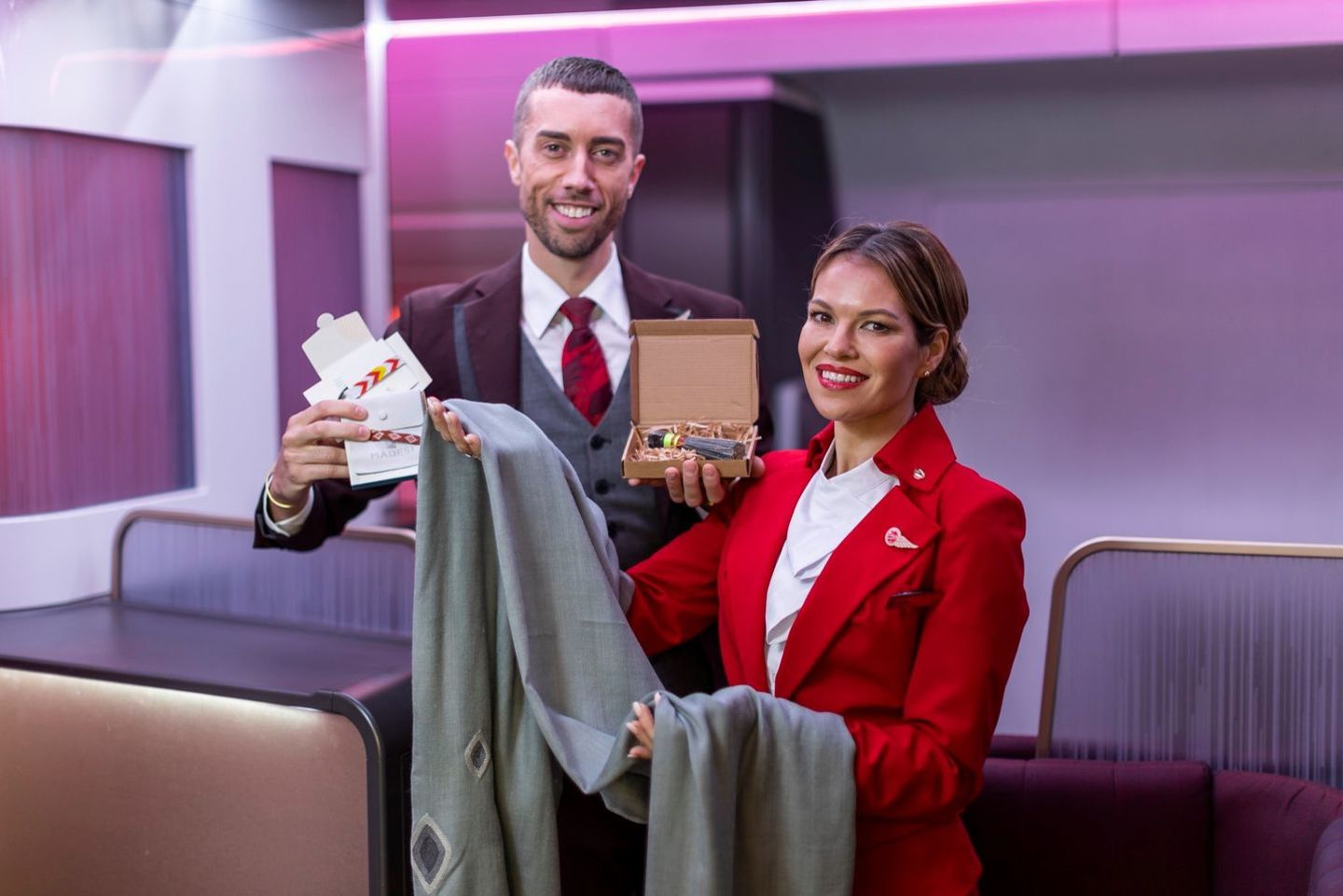 Made 51 products being showcased by the Virgin Atlantic crew
