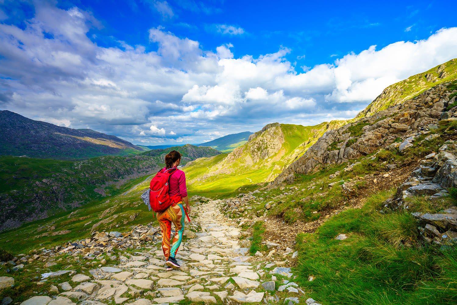 A woman hiking in Snowdonia