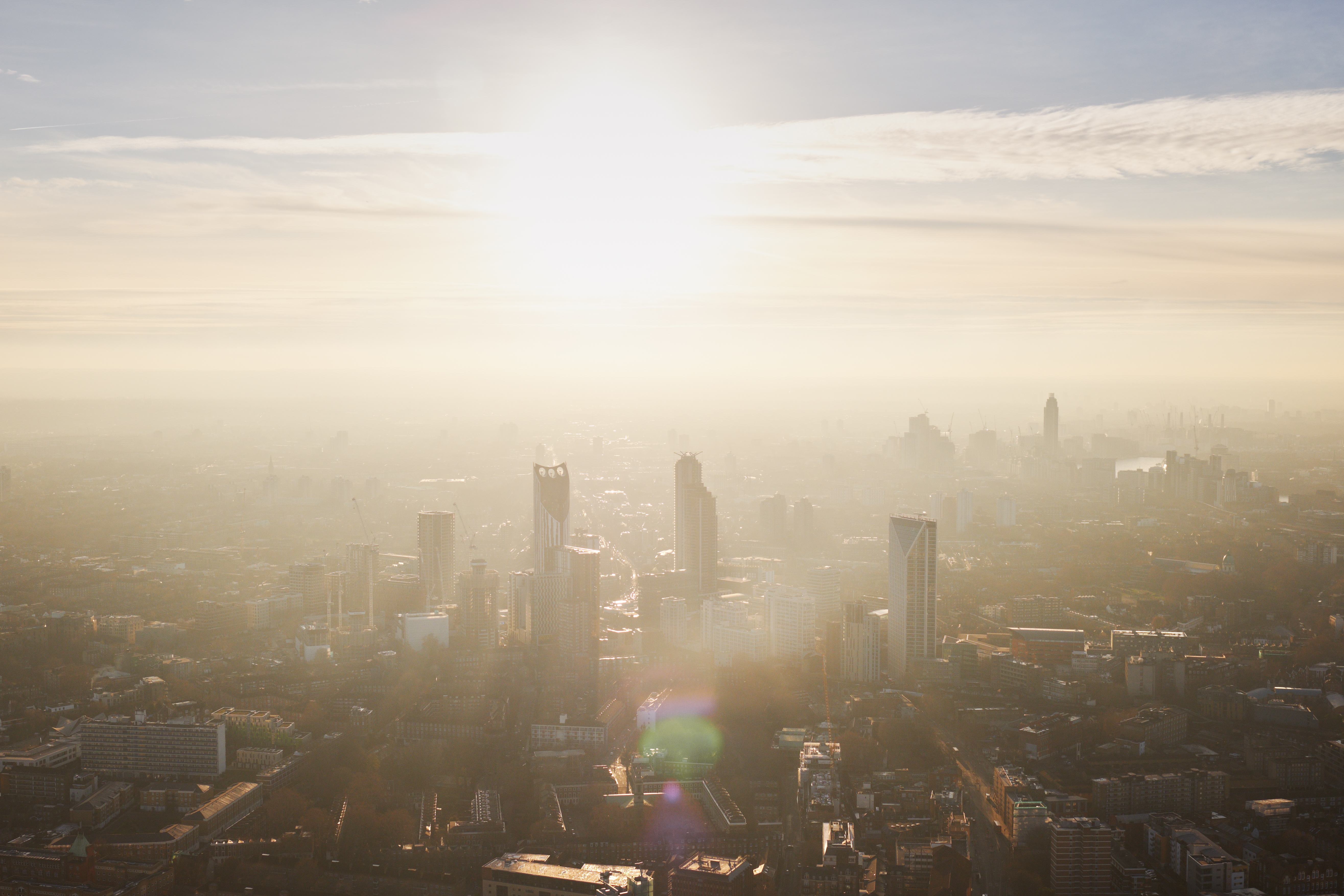 Pollution showing over London 