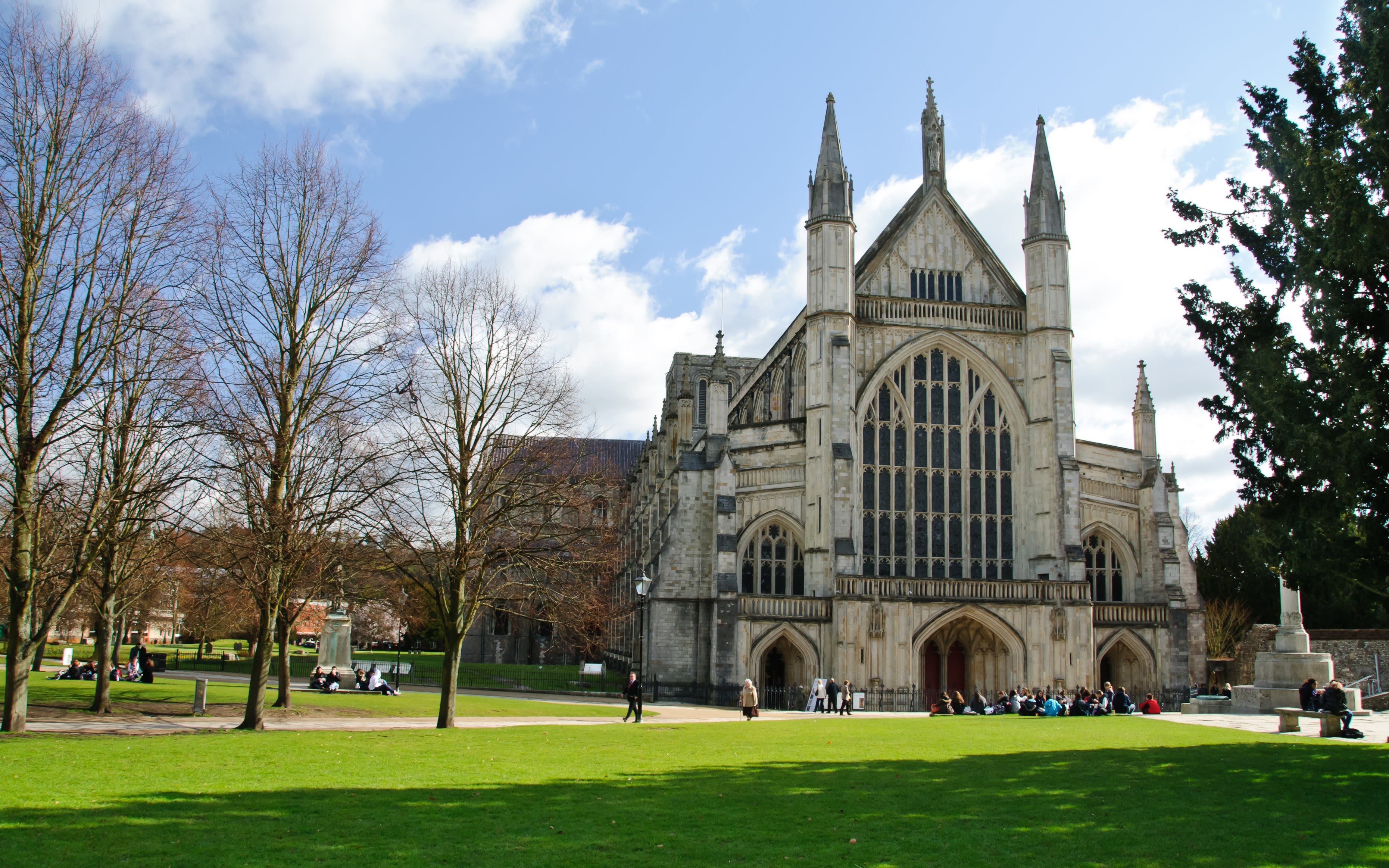 And image of Winchester Cathedral during winter