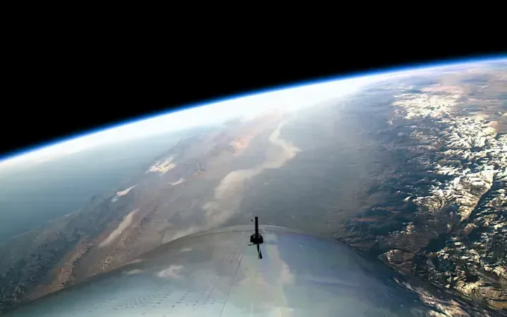 View of earth from a Virgin Galactic spaceship