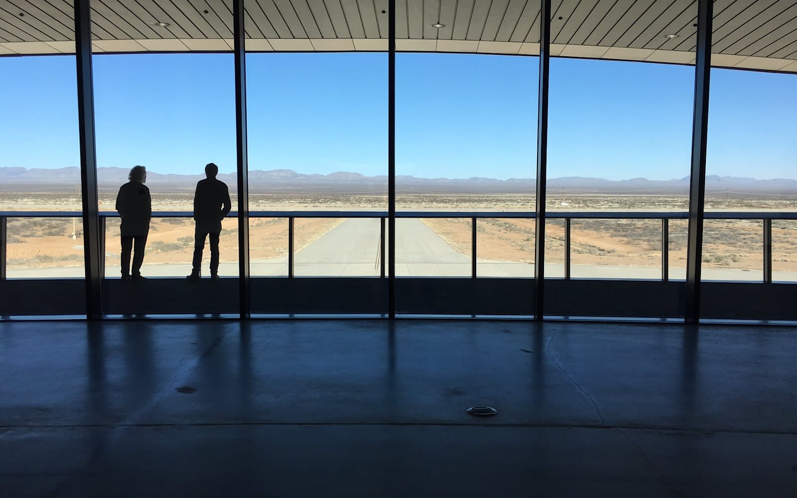 View down the runway from inside Spaceport America