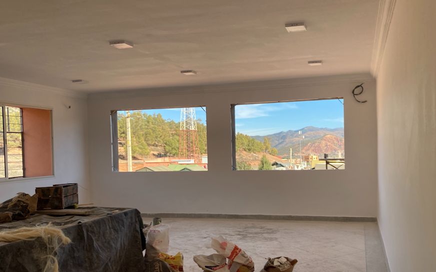 The two new windows in the Eve Branson Foundation study centre with views of the mountains | Eve Branson Foundation