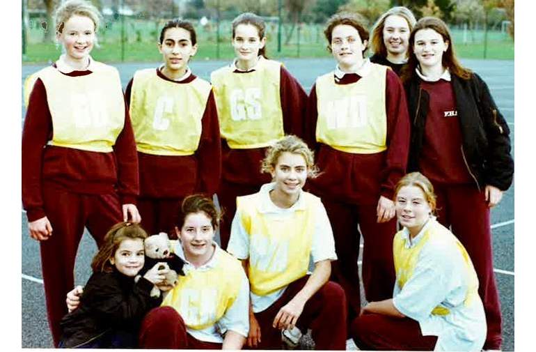 Holly Branson as a teenager with her netball team