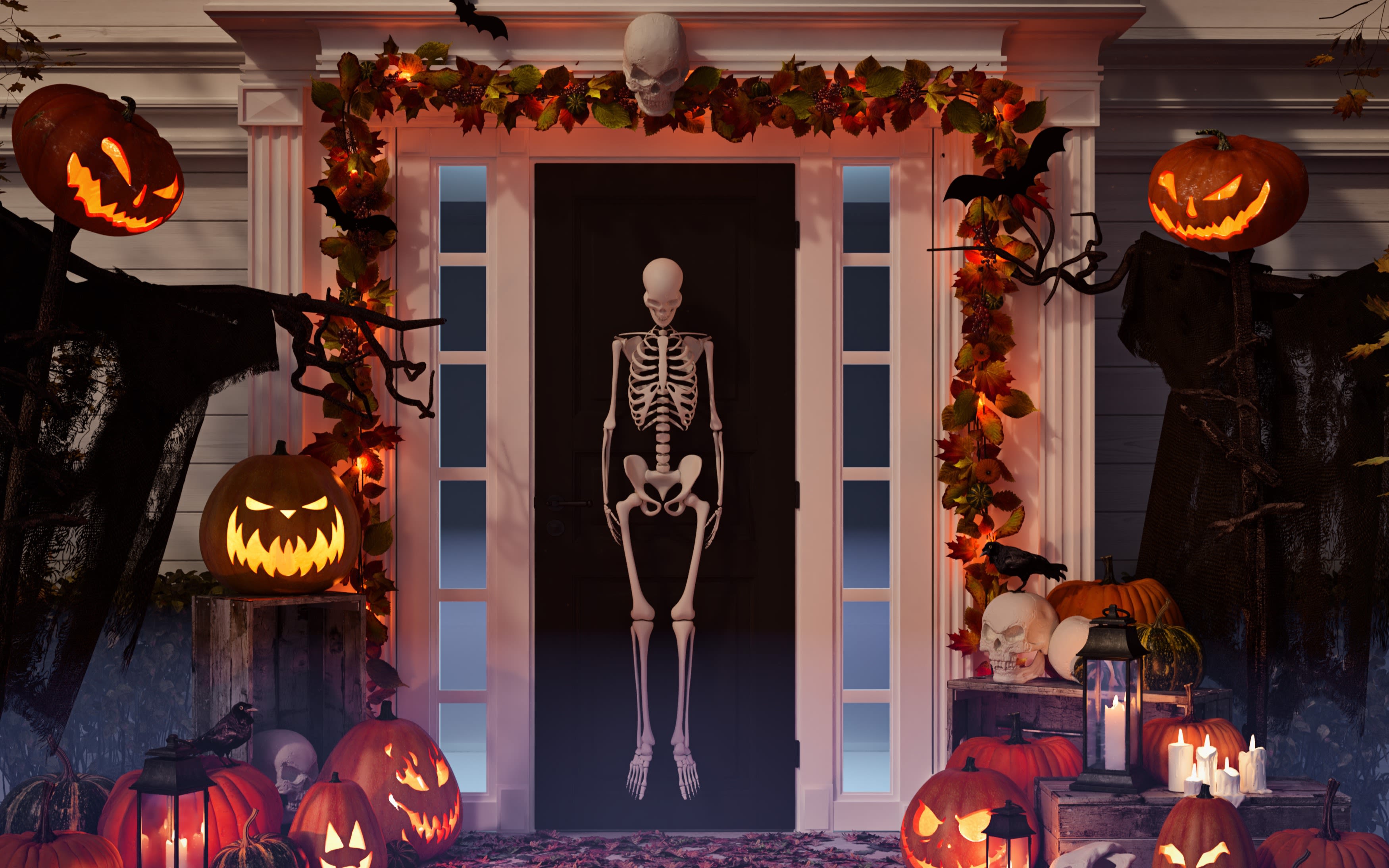 A house with Halloween decorations