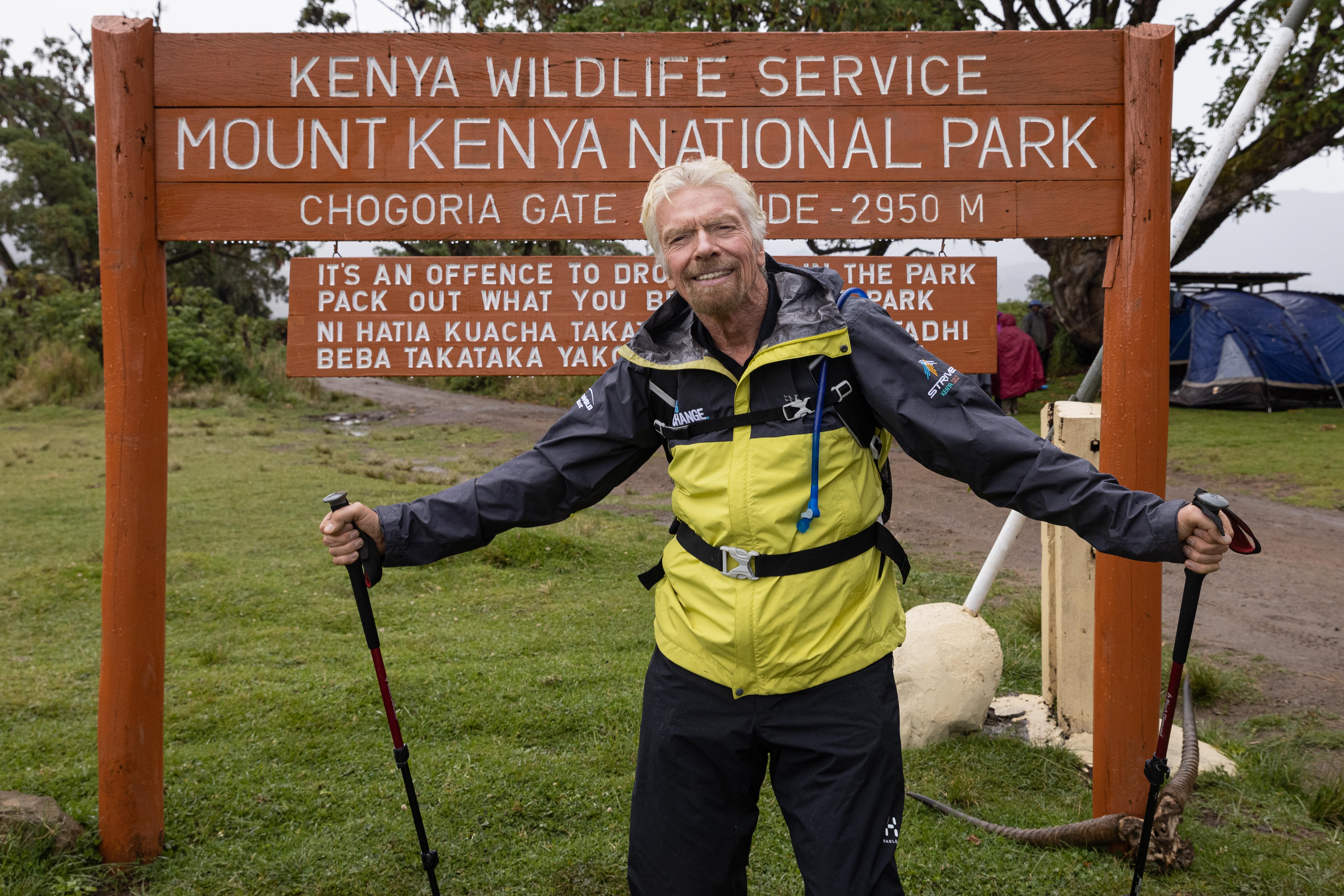 Richard Branson smiling on the Strive Challenge in Kenya