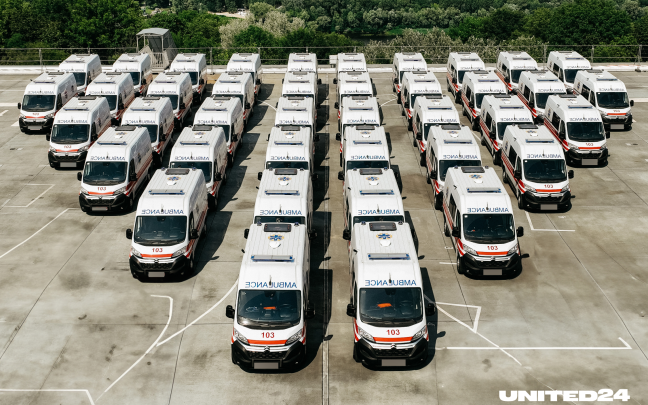 205 ambulances have been purchased with funds raised via UNITED24