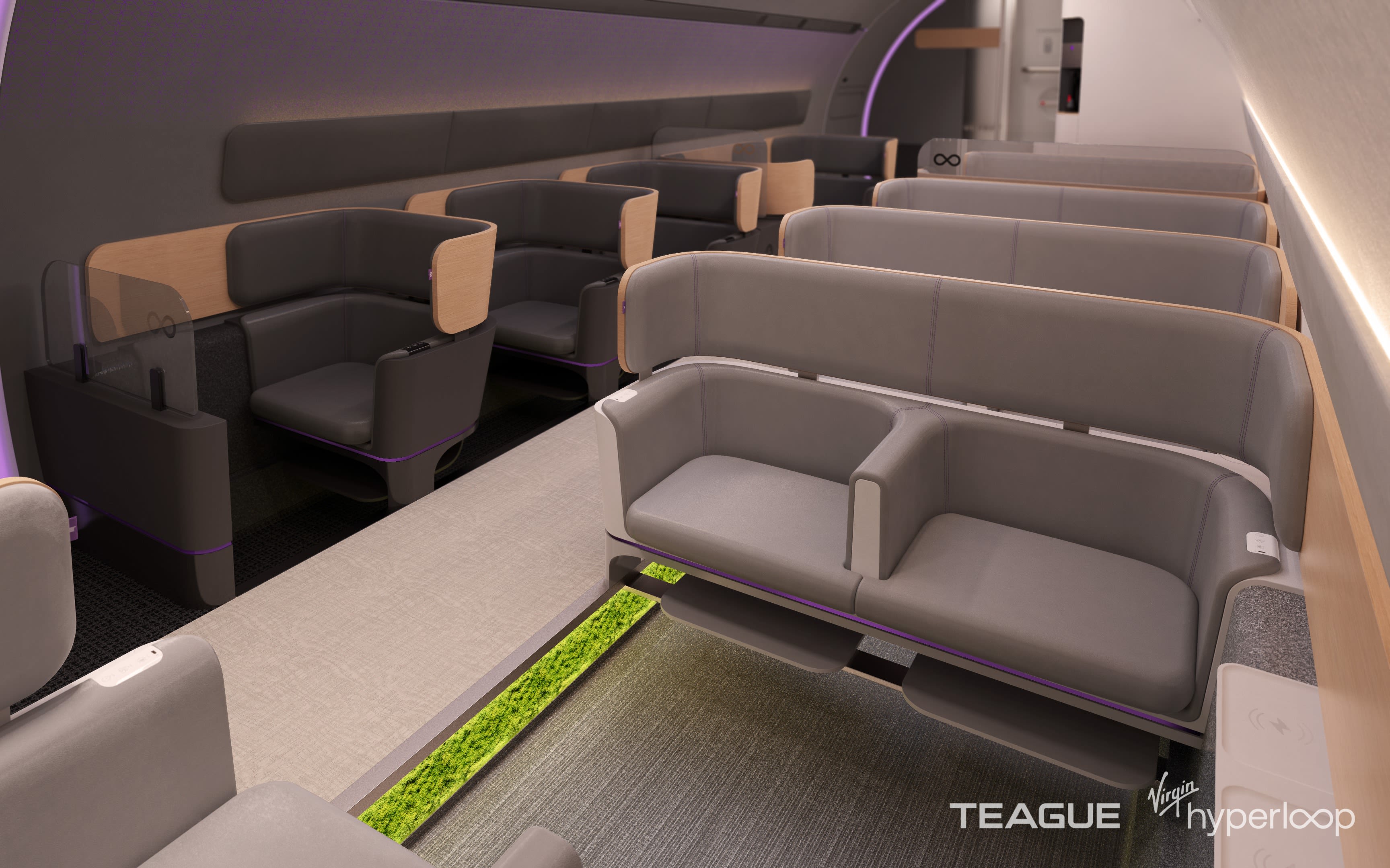 Virgin Hyperloop pod interior render
