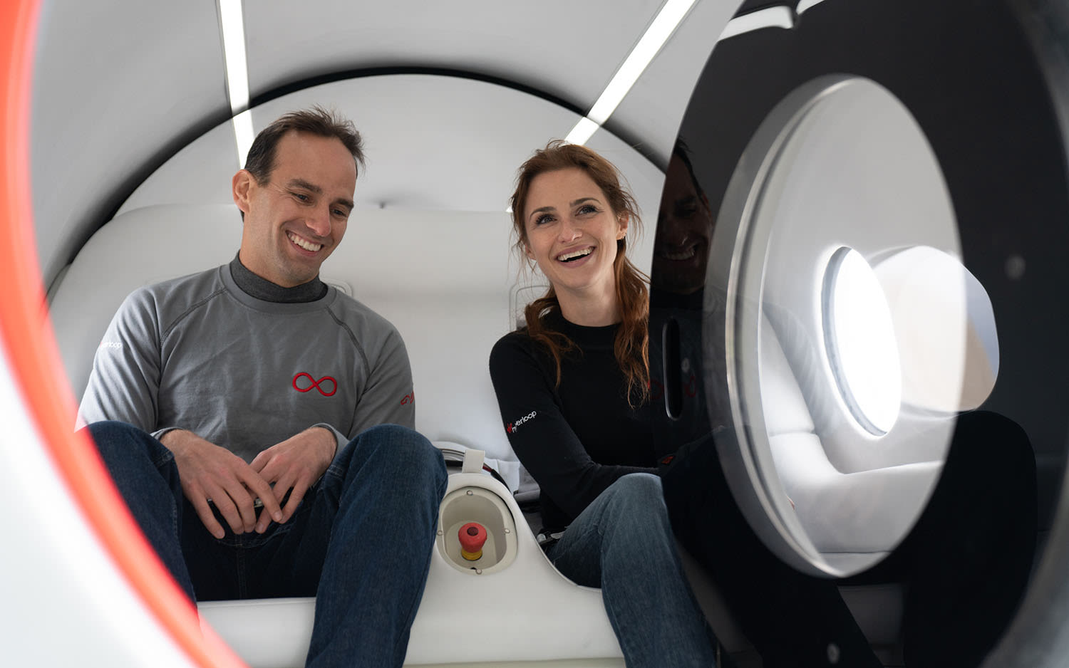 Josh Giegel and Sara Luchian in the XP-2 pod