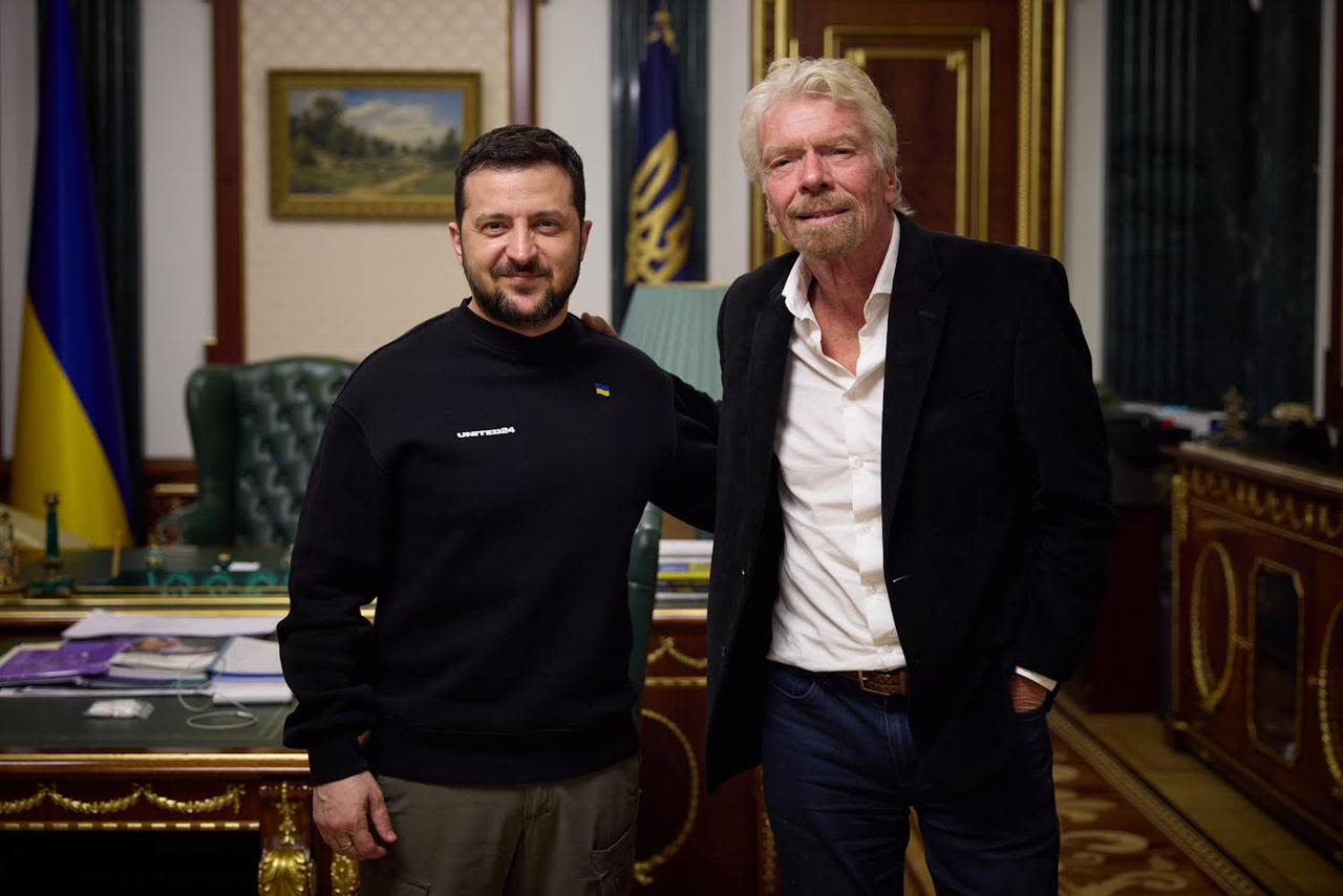 Richard Branson and President Zelensky