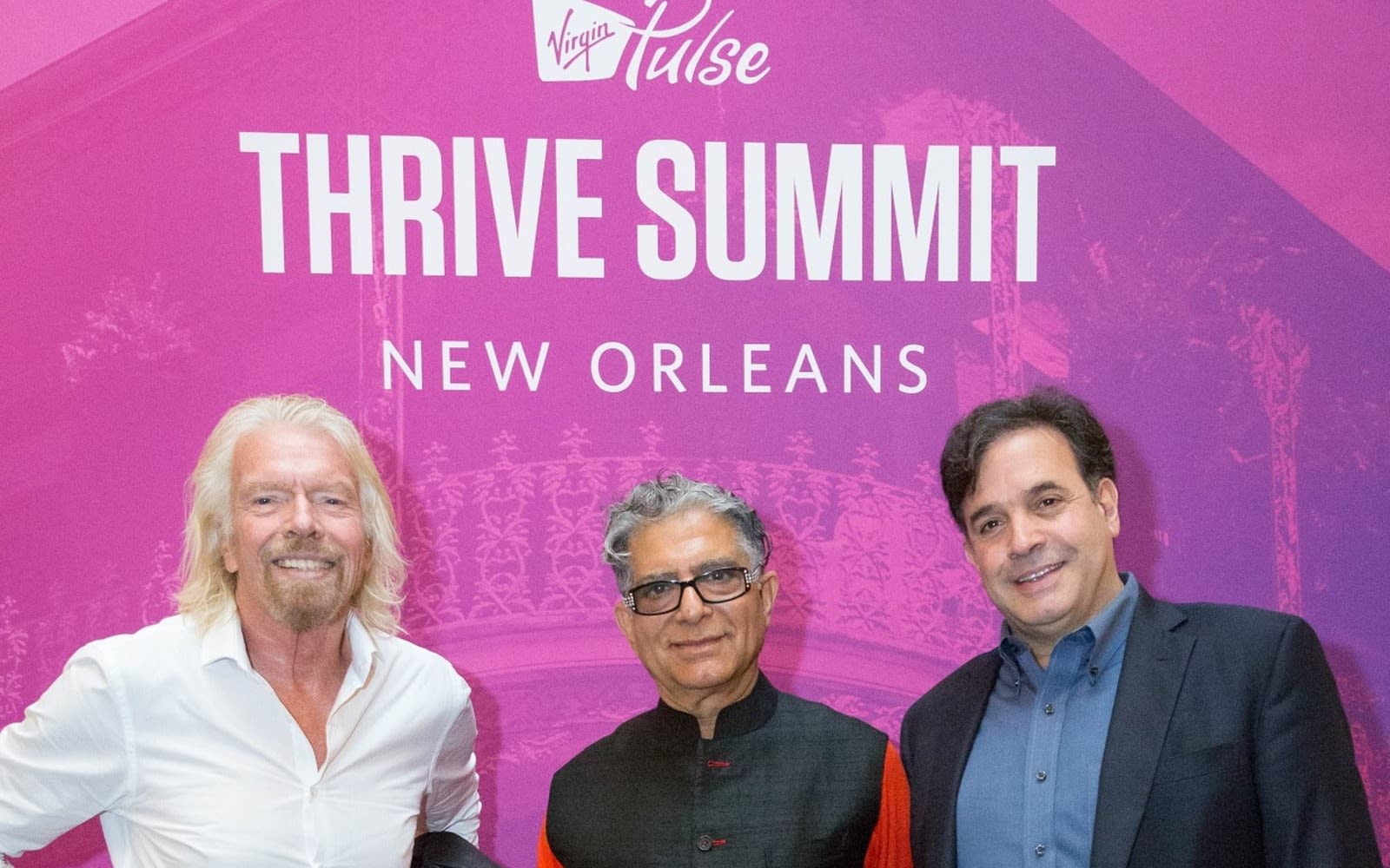 Richard Branson at the Virgin Pulse Thrive Summit in New Orleans with Deepak Chopra