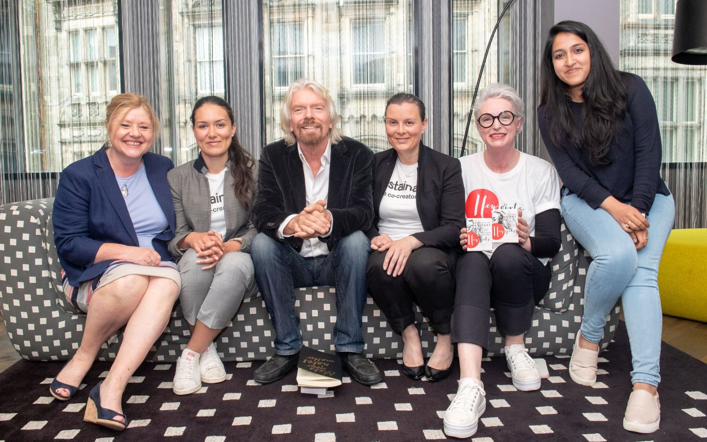 Richard Branson with female founders supported by Virgin StartUp
