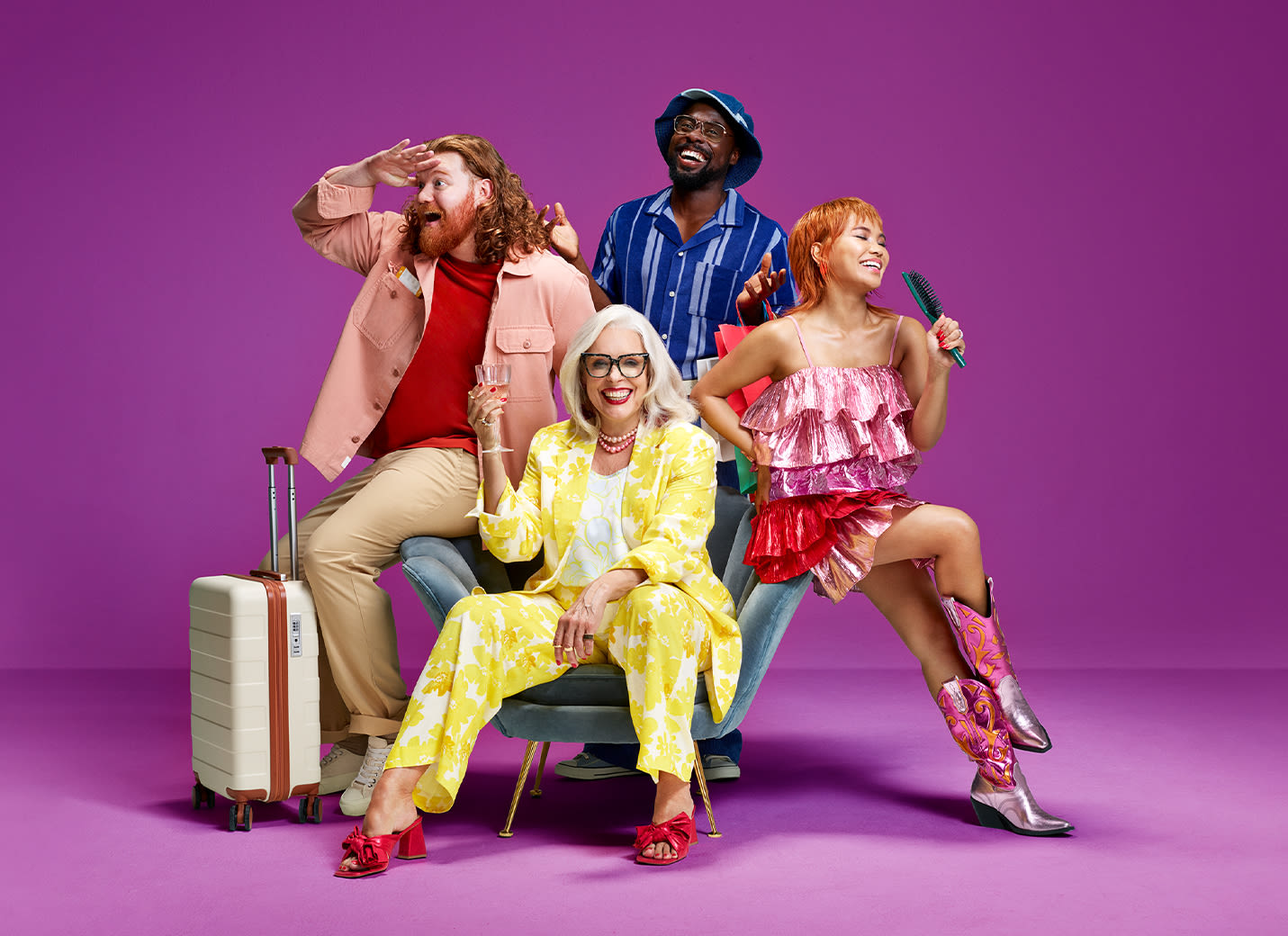 An image of a group of people in bright clothing