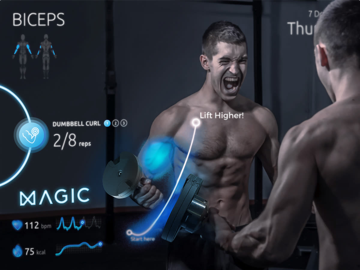 A man using MAGIC home gym