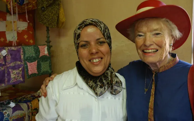 Eve Branson with Amina who works at the Eve Branson Foundation
