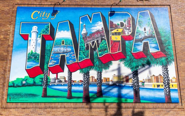 The 'City of Tampa' sign in Tampa, Florida
