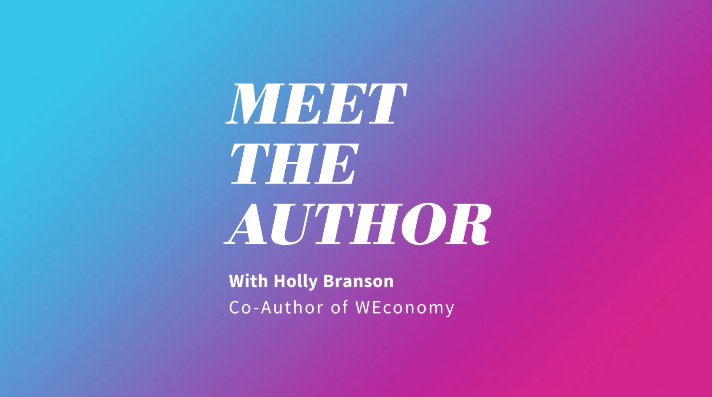 Meet the Author interview with Holly Branson poster
