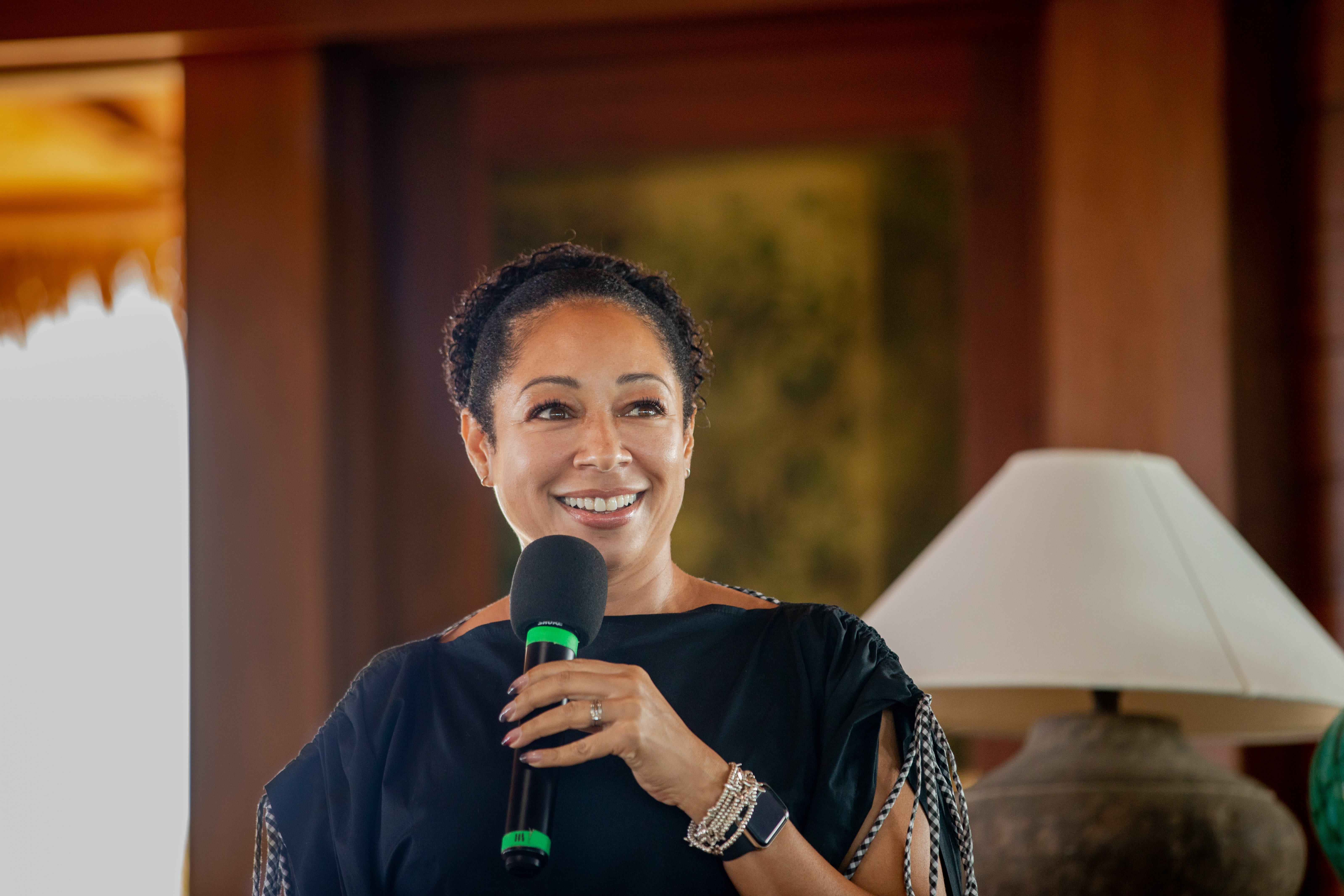 Racquel Moses speaking at a Virgin Unite Necker Island Gathering