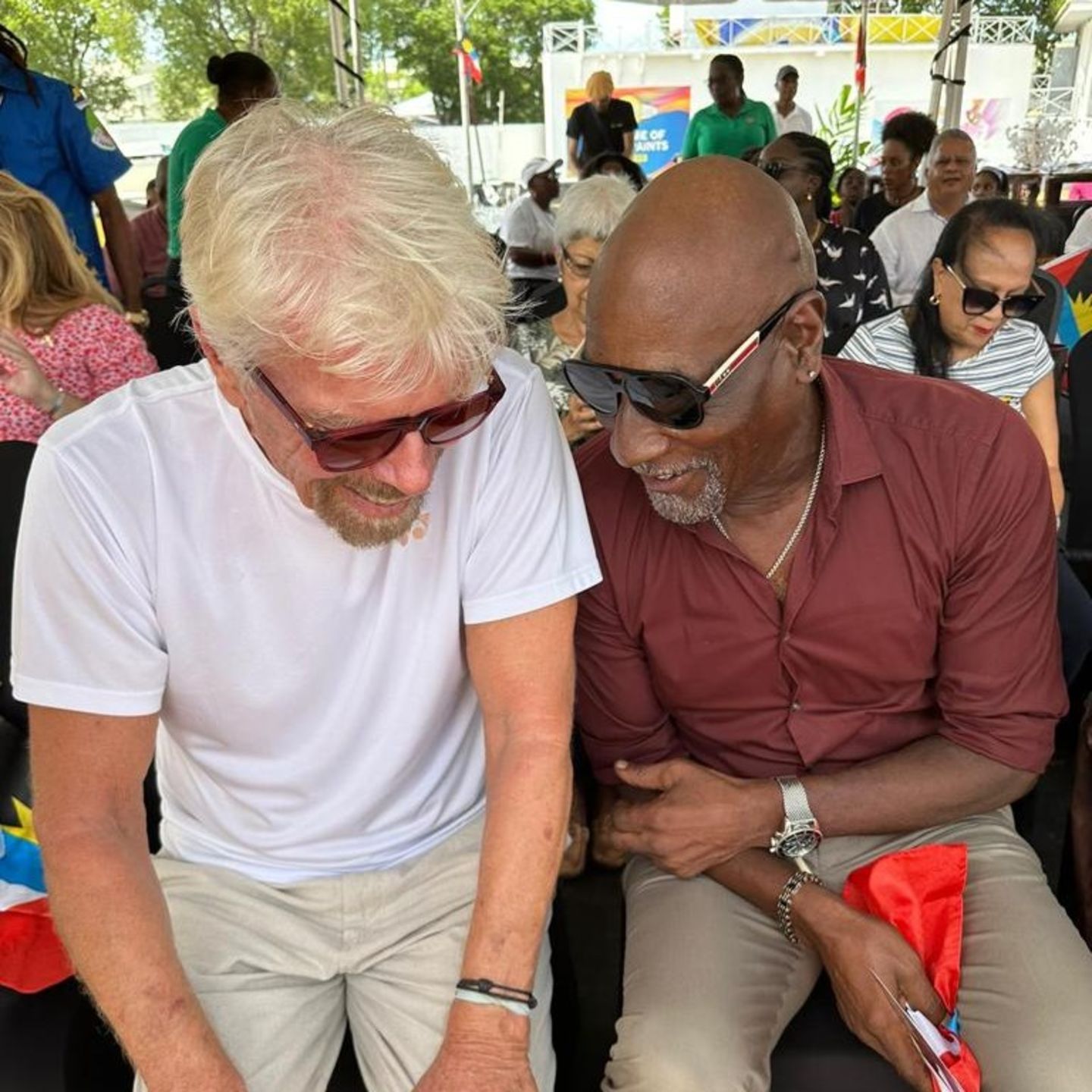 Richard Branson and Sir Viv Richards in Antigua