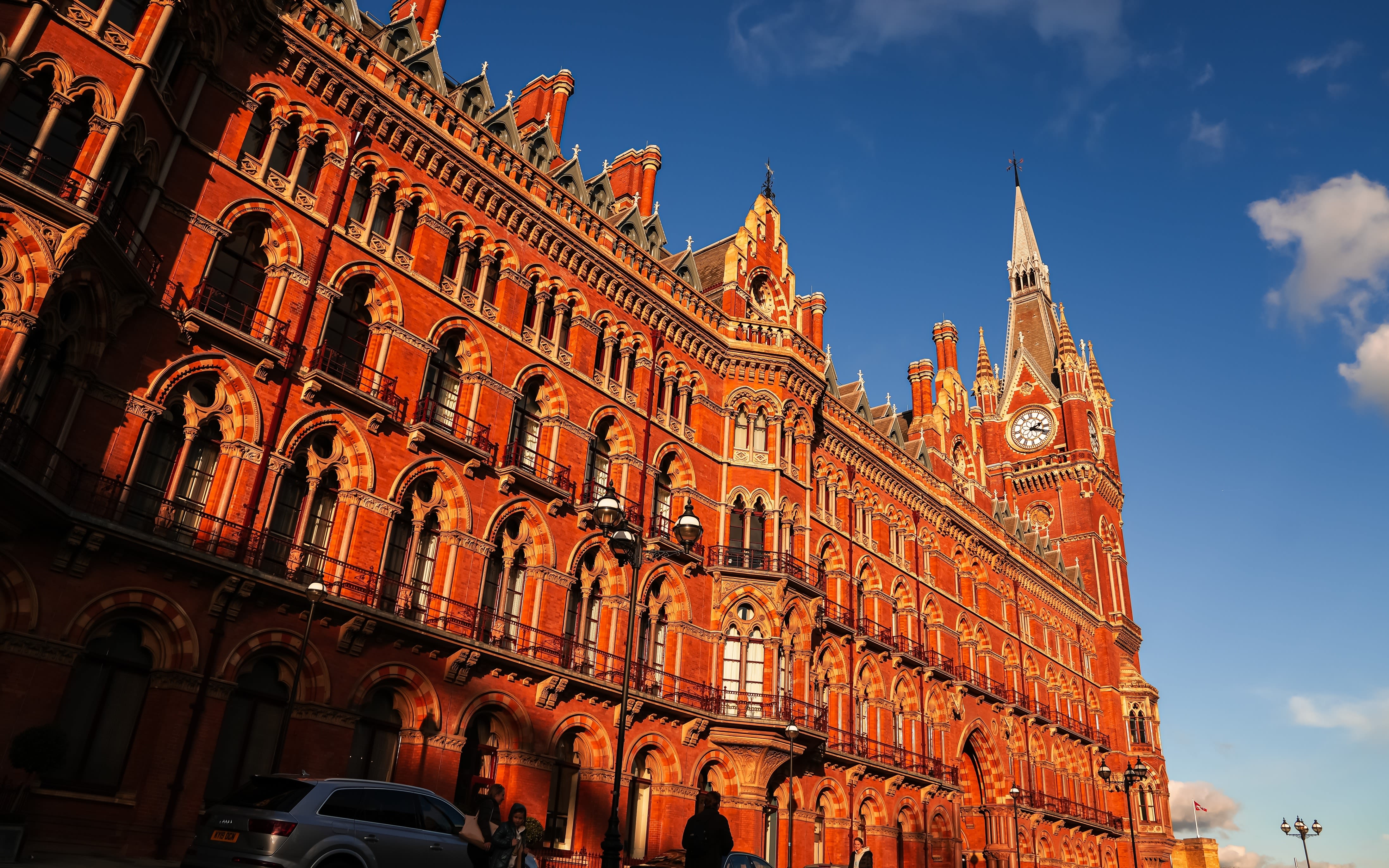 An exterior image of St Pancras station in London