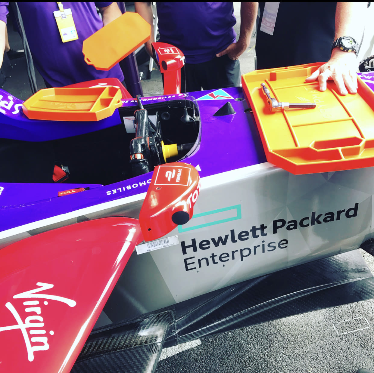 Grypmat being used by Envision Virgin Racing engineers